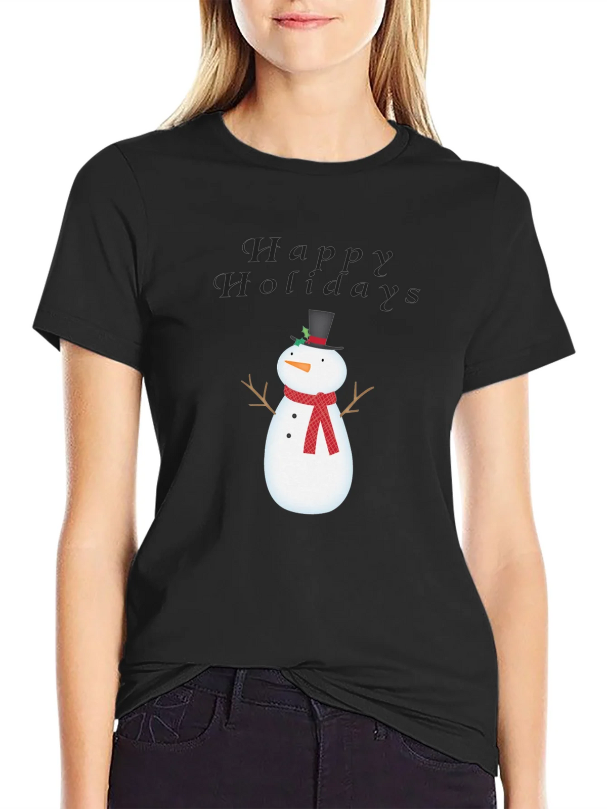 Happy Holidays Snowman Graphic Tee product image 2