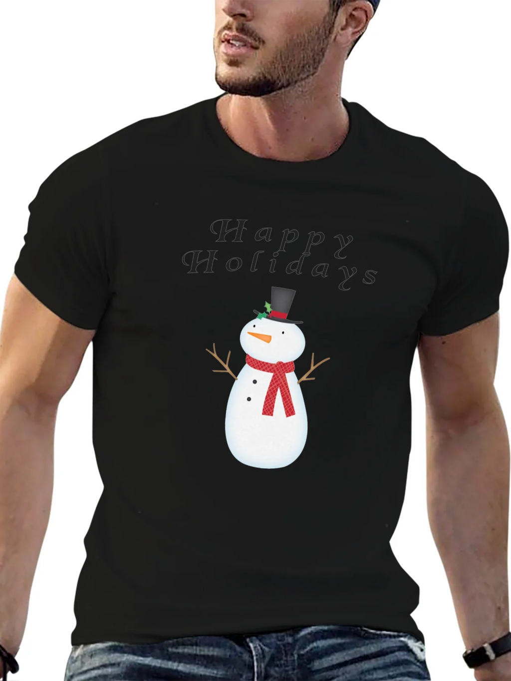 Happy Holidays Snowman Graphic Tee product image 6