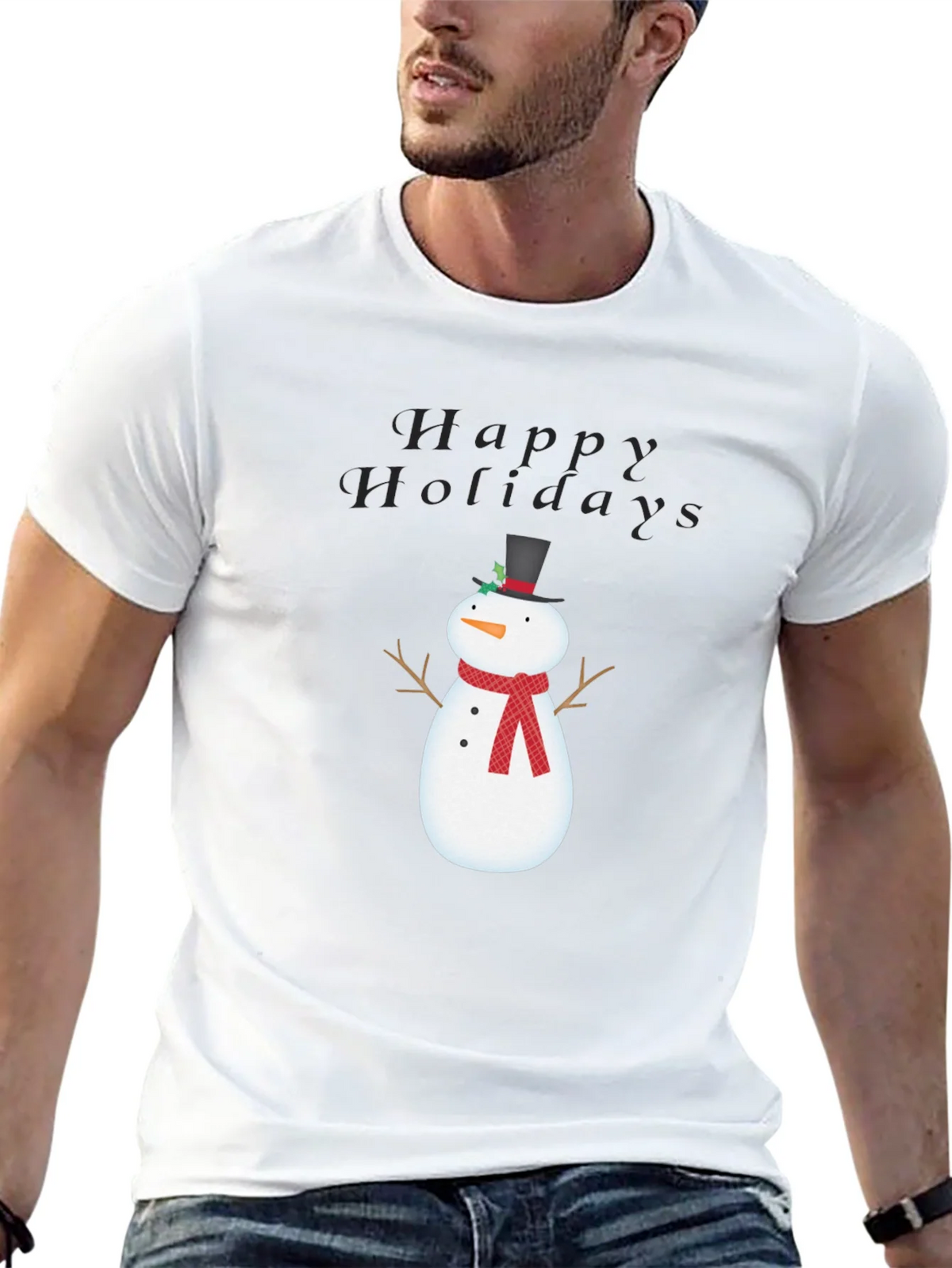 Happy Holidays Snowman Graphic Tee product image 12