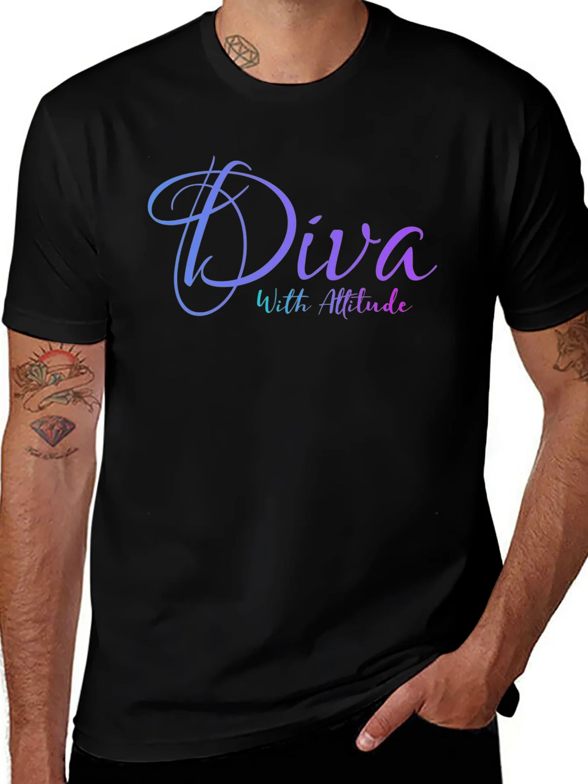Diva With Attitude Black T-Shirt product image 1
