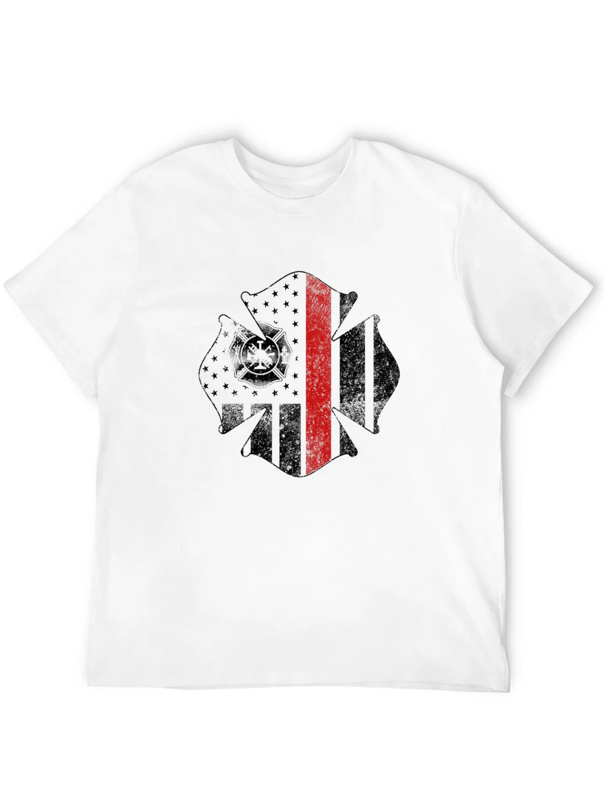 Firefighter Maltese Cross Thin Red Line Graphic T-Shirt product image 2