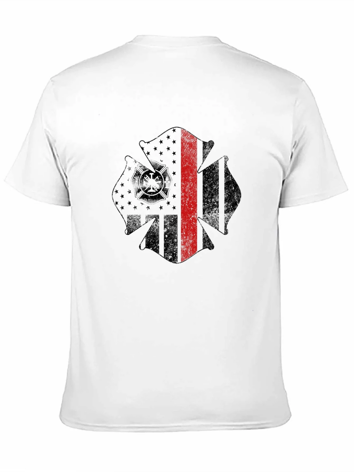 Firefighter Maltese Cross Thin Red Line Graphic T-Shirt product image 1