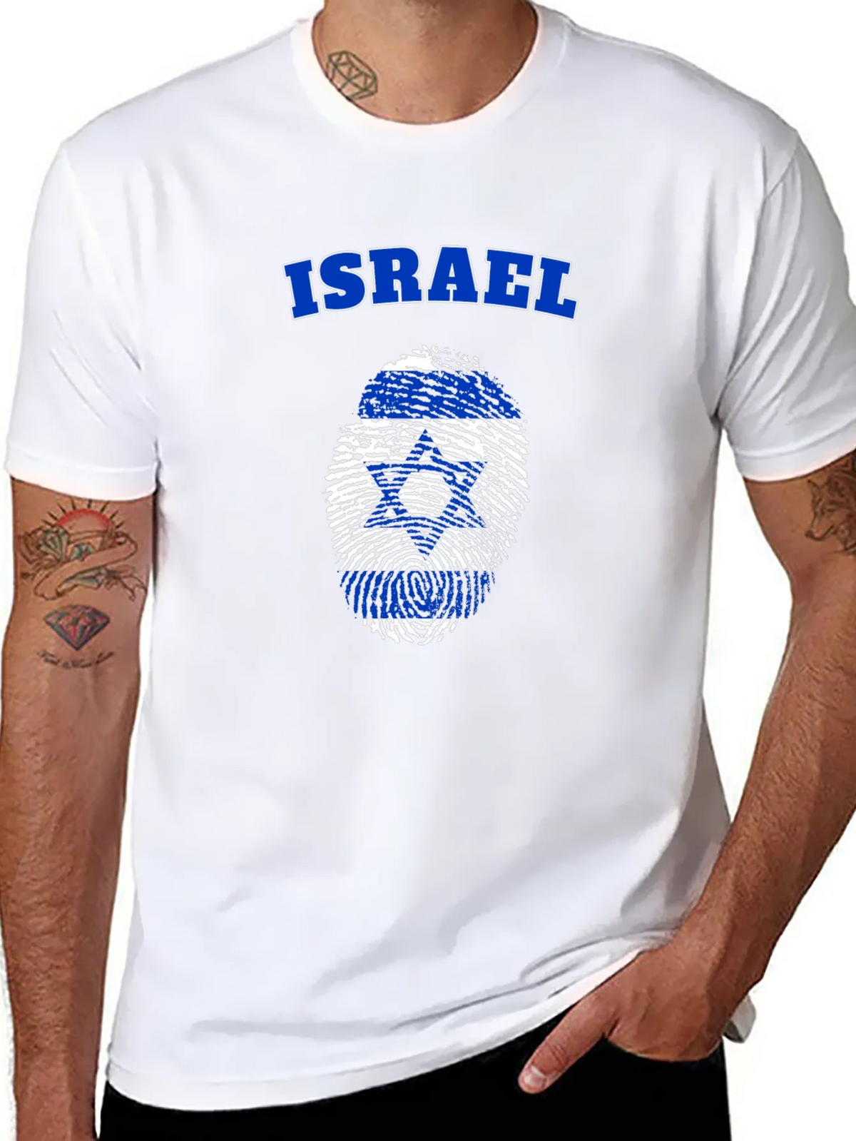 Israel Flag Fingerprint T-Shirt - Patriotic Pride product image 7
