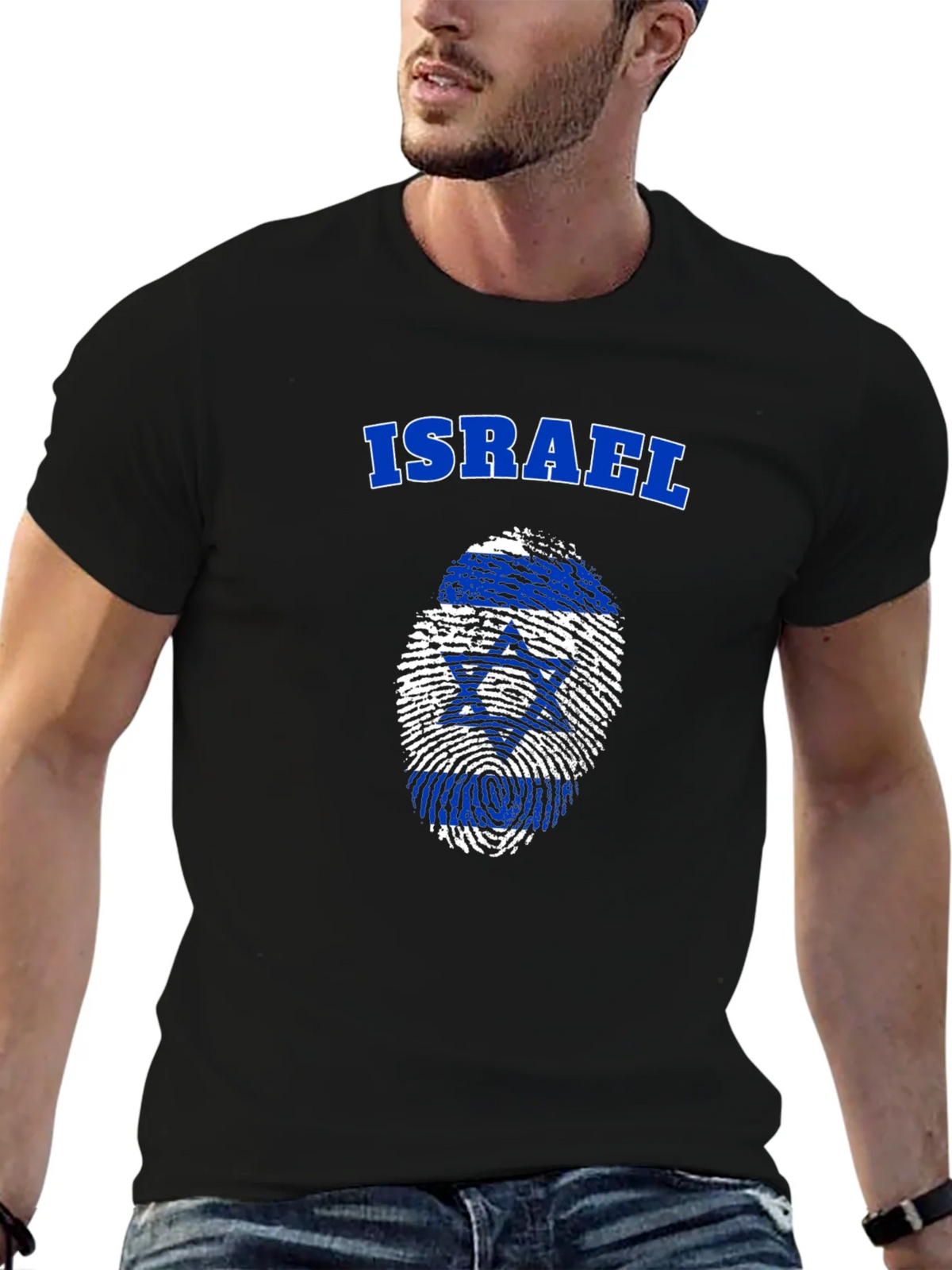 Israel Flag Fingerprint T-Shirt - Patriotic Pride product image 6