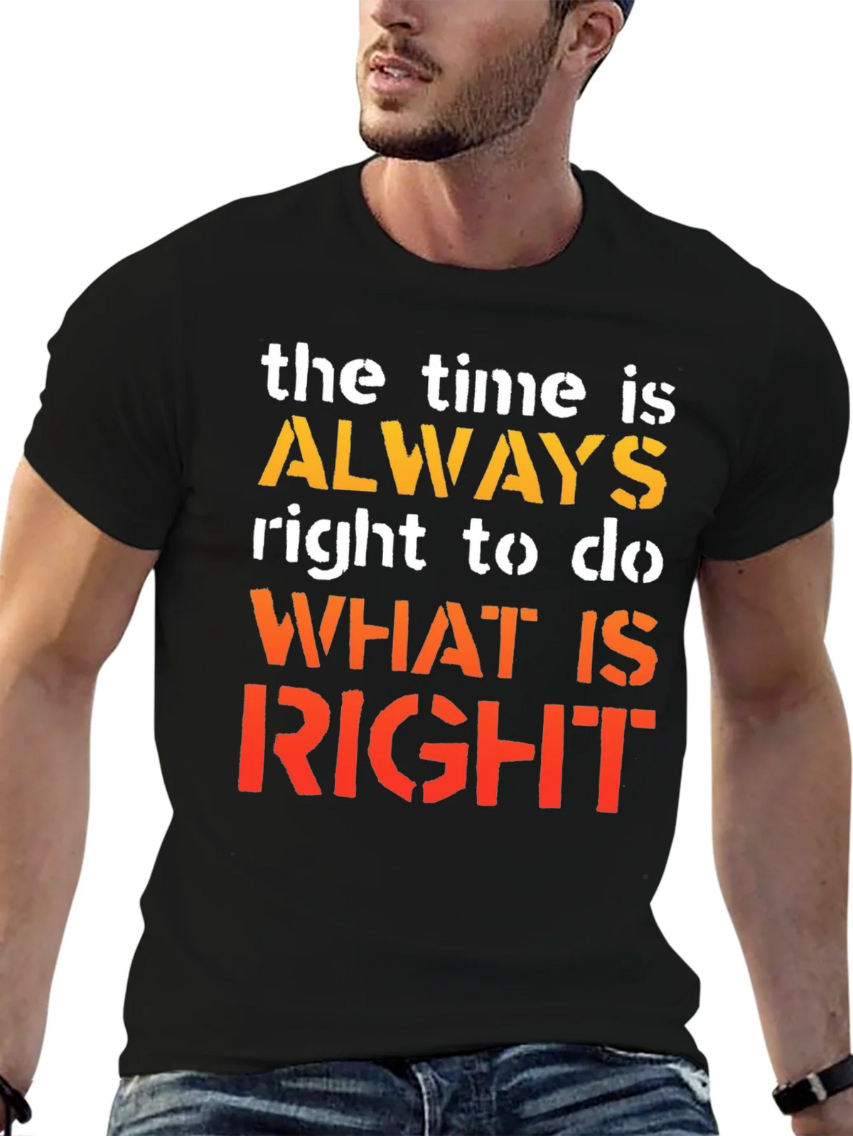 Inspirational Time Is Always Right Graphic T-Shirt product image 6