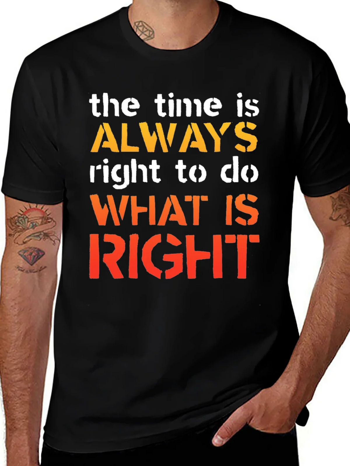 Inspirational Time Is Always Right Graphic T-Shirt product image 1