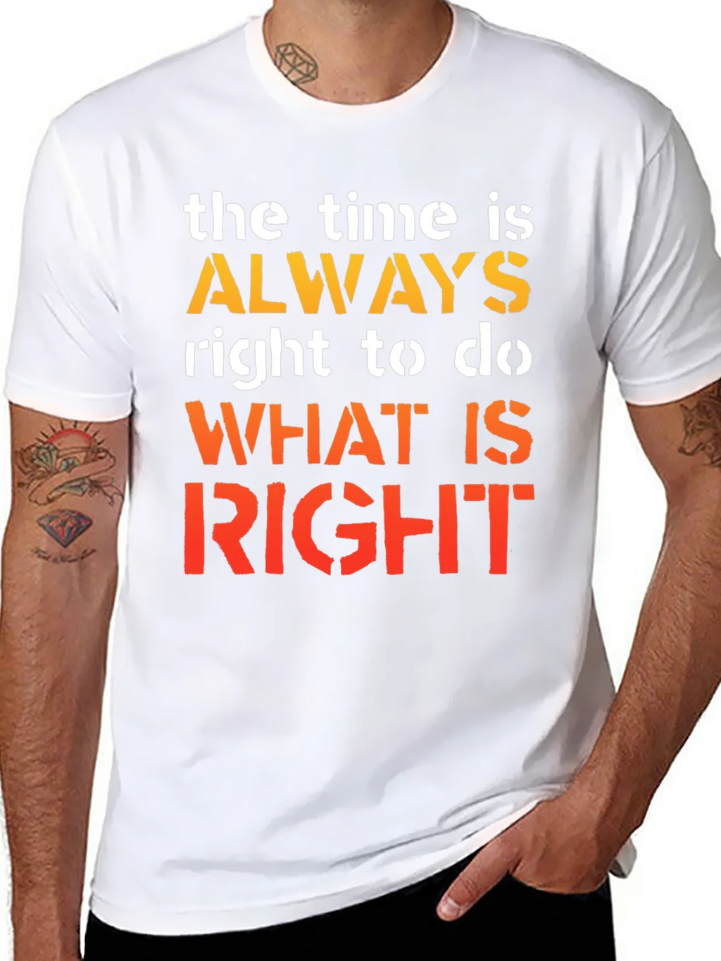 Inspirational Time Is Always Right Graphic T-Shirt product image 7