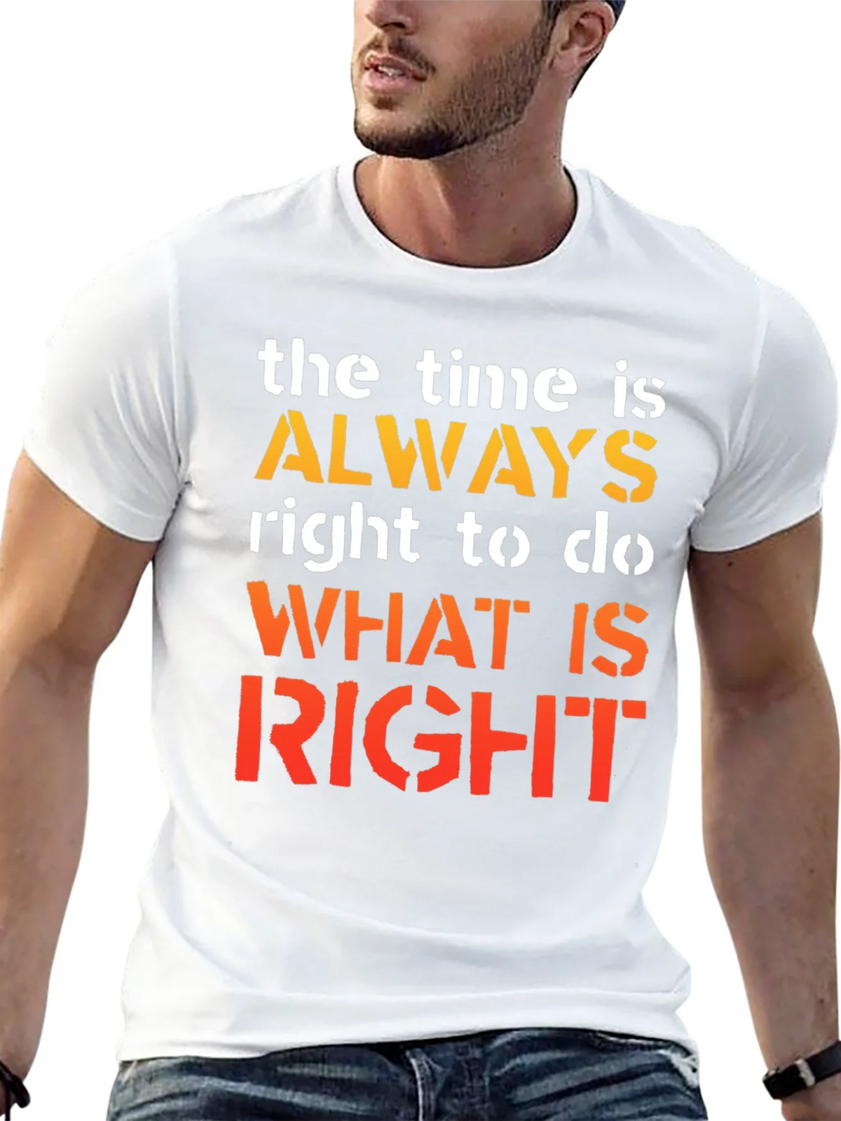 Inspirational Time Is Always Right Graphic T-Shirt product image 12