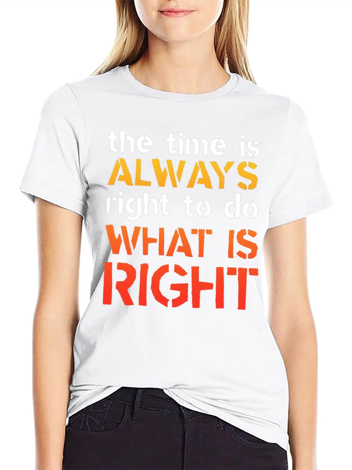 Inspirational Time Is Always Right Graphic T-Shirt product image 8