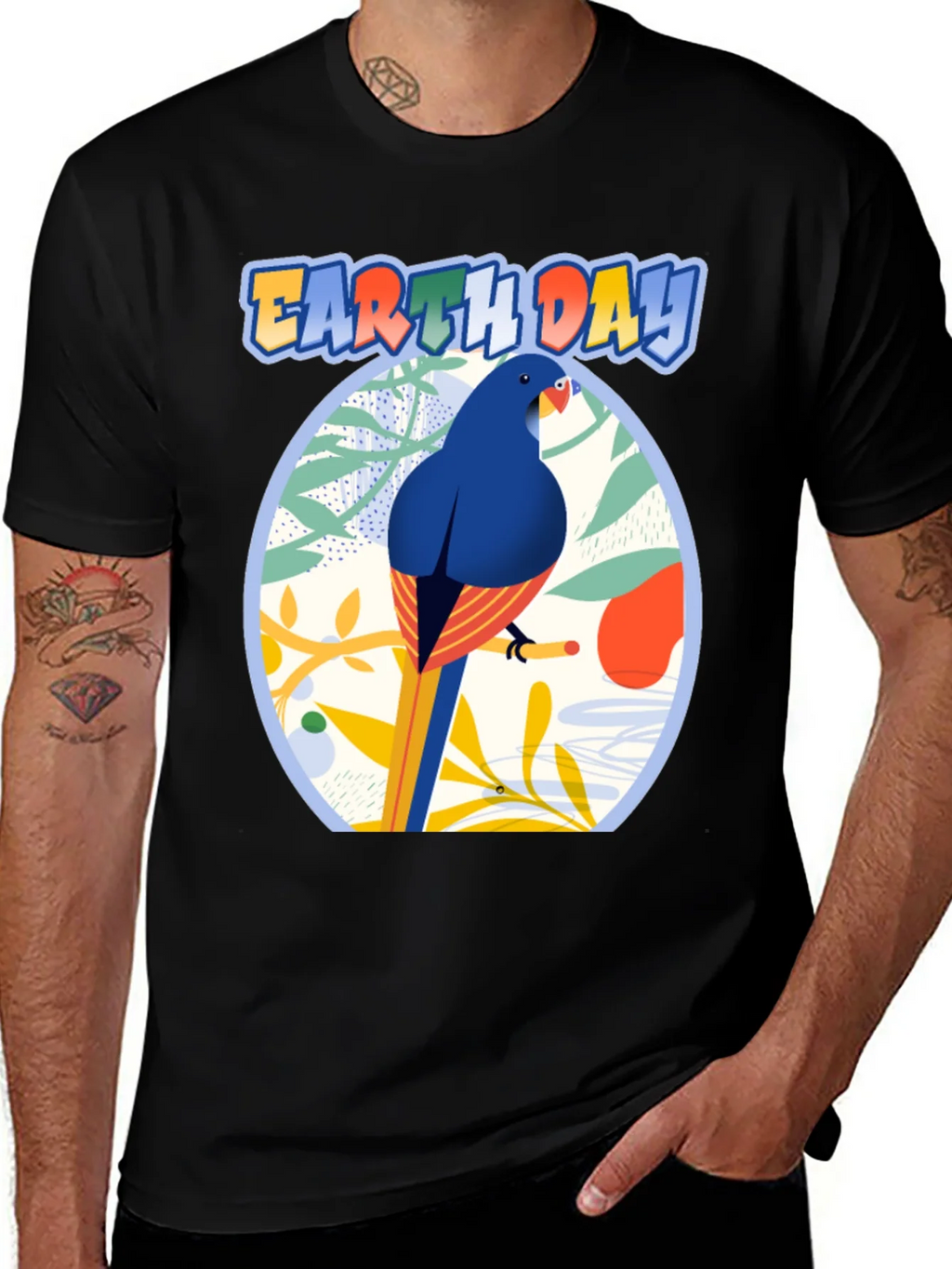Earth Day T-shirt with Bird and Nature Design product image 1