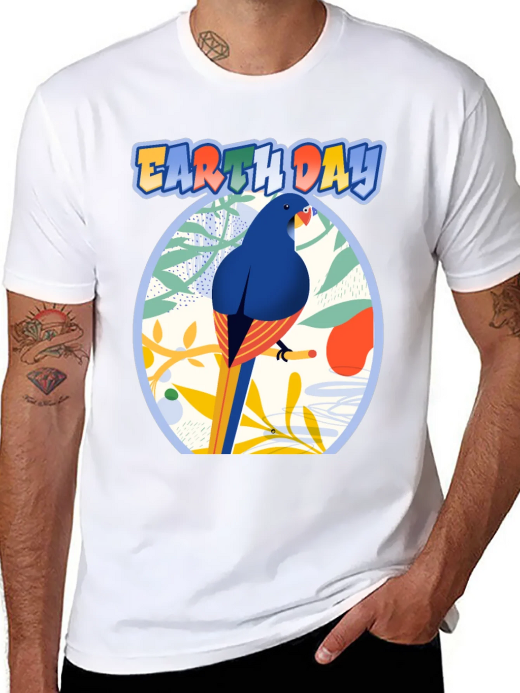 Earth Day T-shirt with Bird and Nature Design product image 7