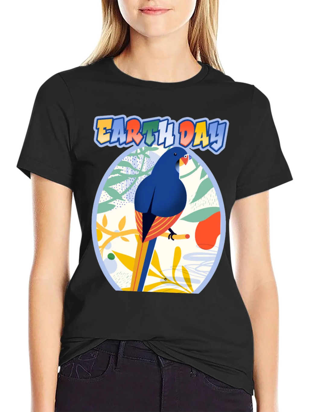 Earth Day T-shirt with Bird and Nature Design product image 2