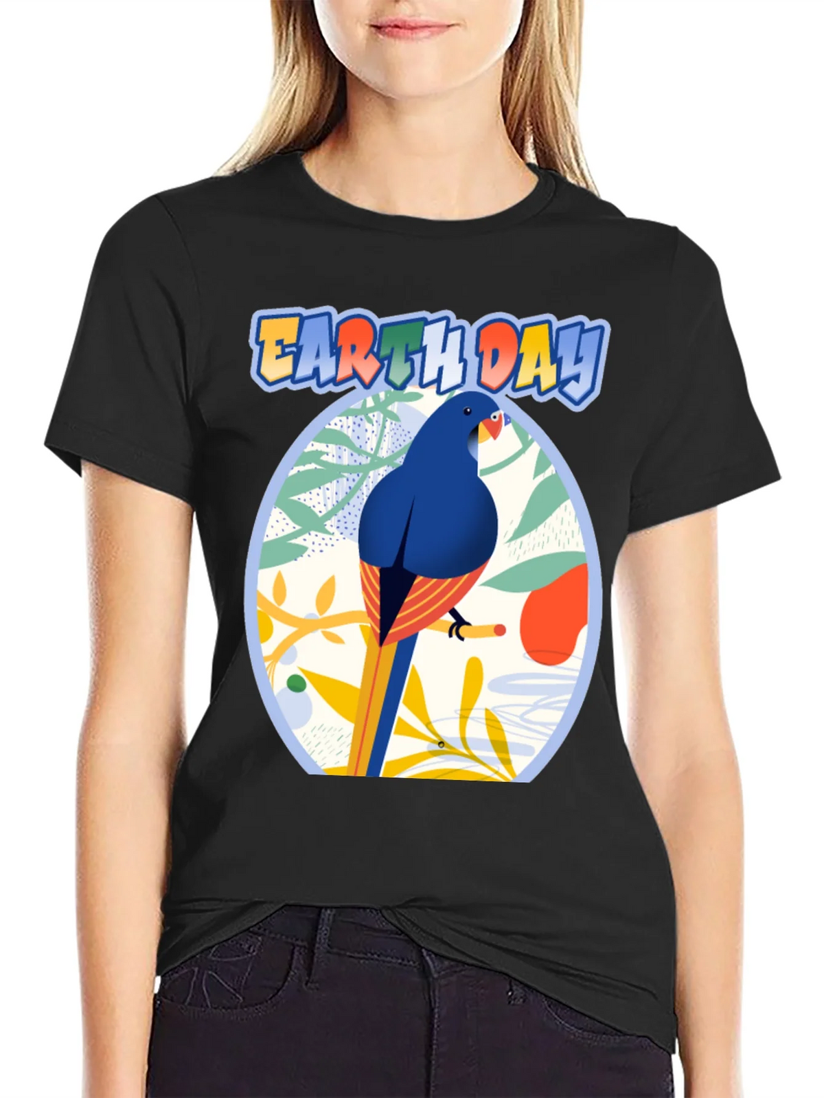 Earth Day T-shirt with Bird and Nature Design product image 2