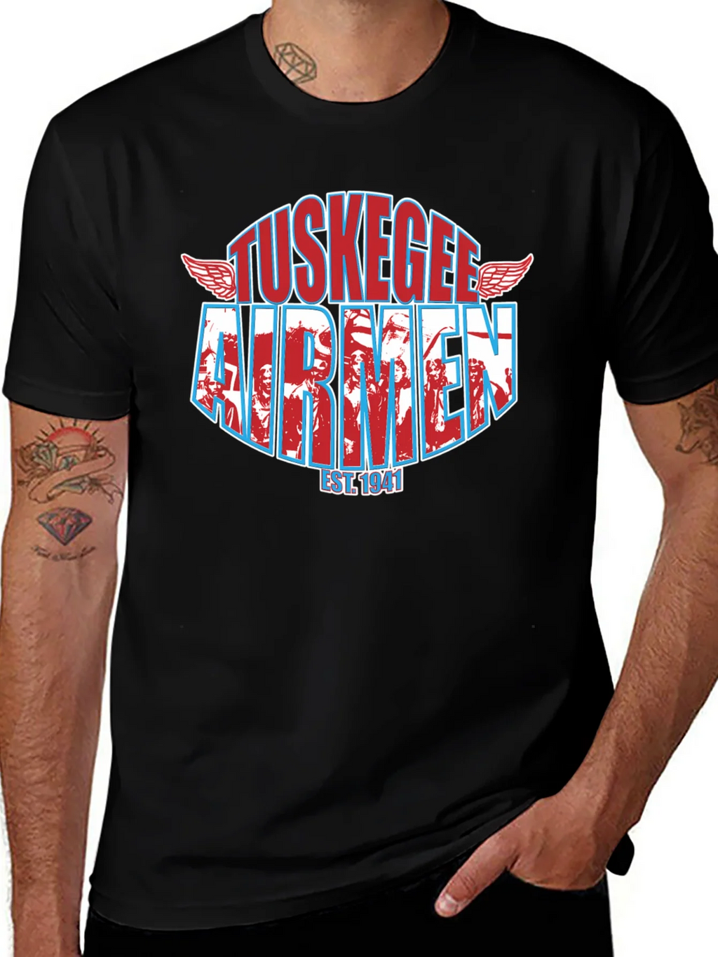 Tuskegee Airmen Black T-Shirt product image 1