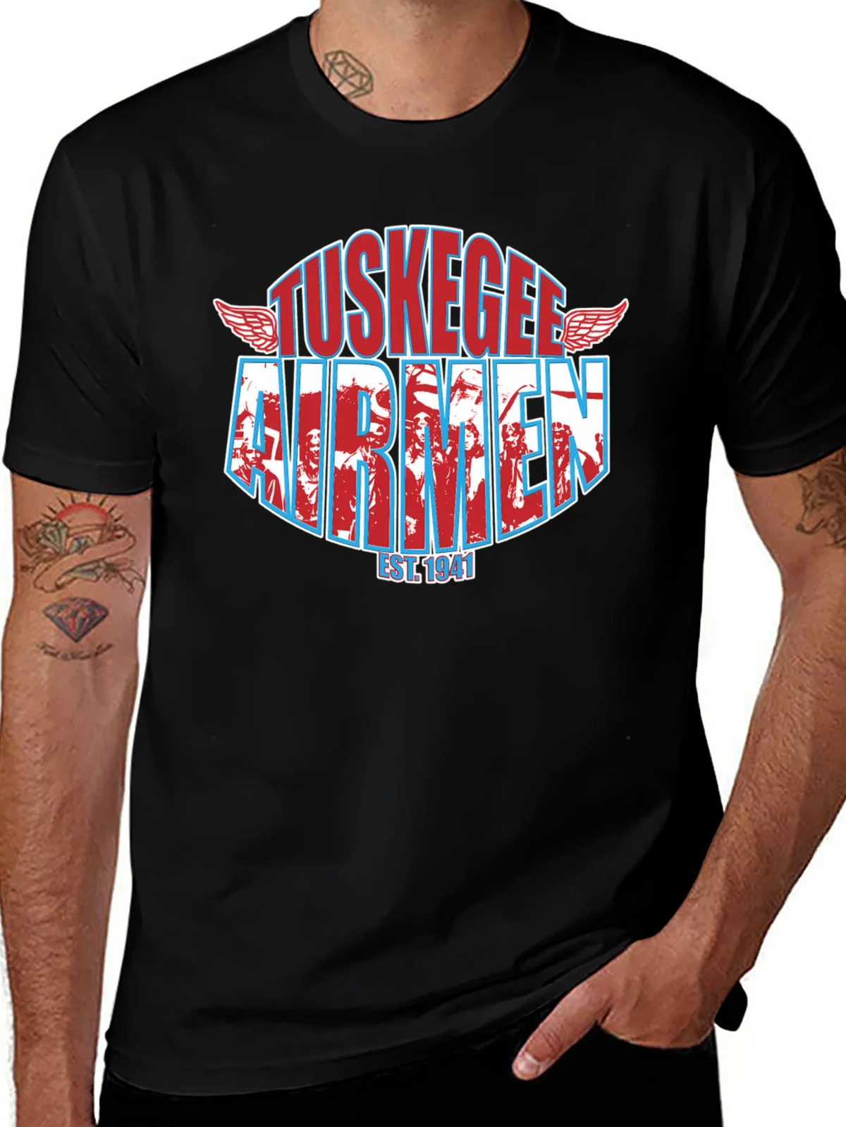 Tuskegee Airmen Black T-Shirt product image 1