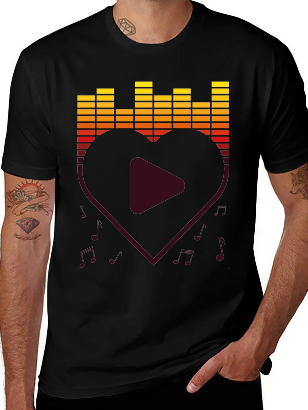 Music Lover T-Shirt - Heart Equalizer Design product image 1
