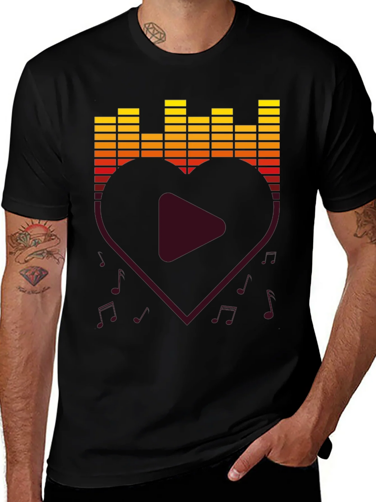 Music Lover T-Shirt - Heart Equalizer Design product image 1
