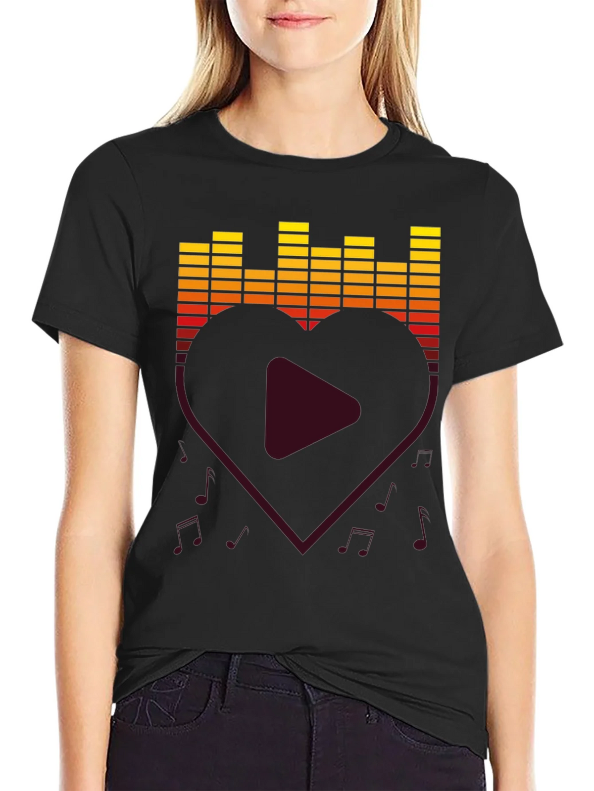 Music Lover T-Shirt - Heart Equalizer Design product image 2