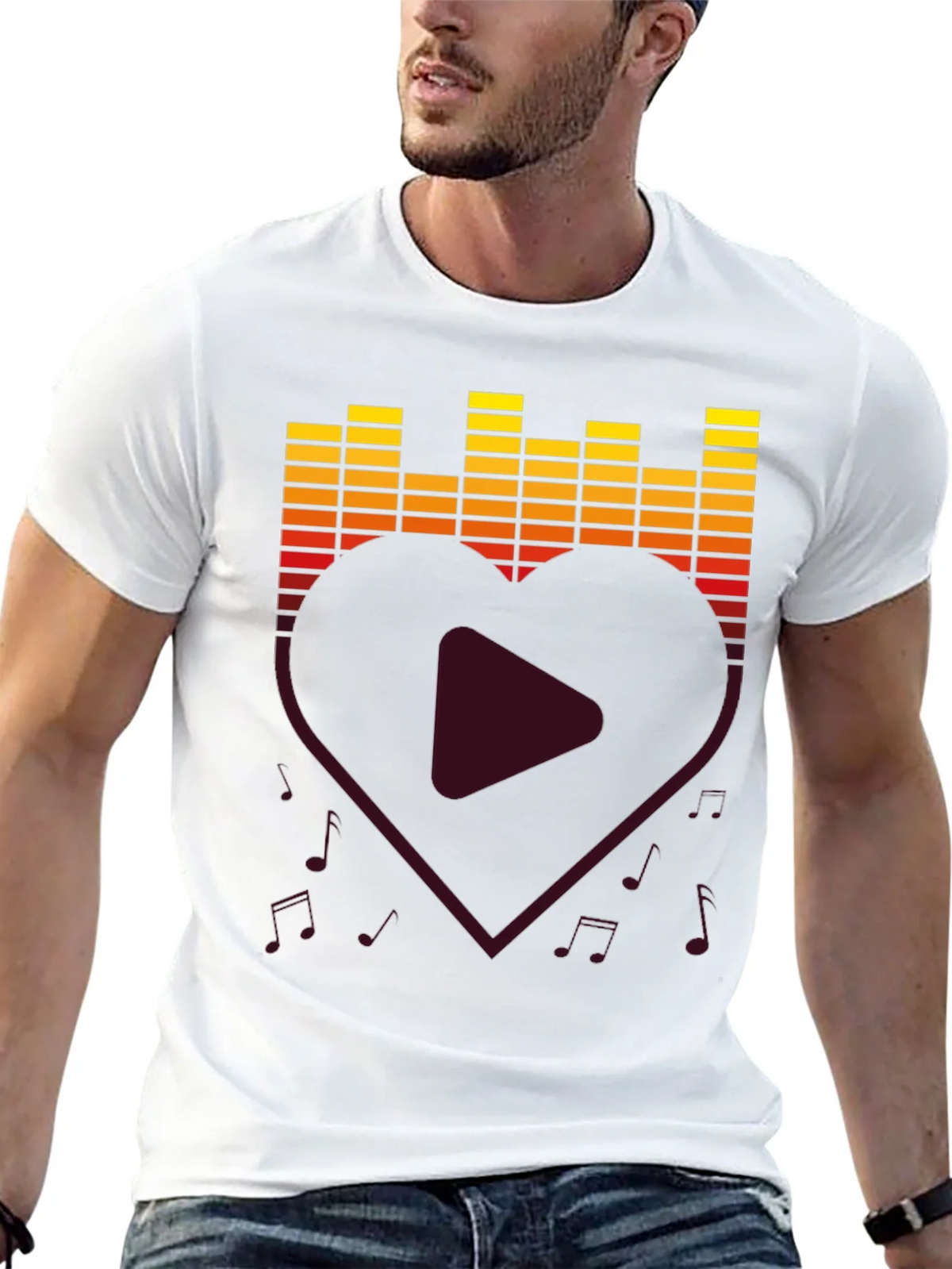 Music Lover T-Shirt - Heart Equalizer Design product image 12