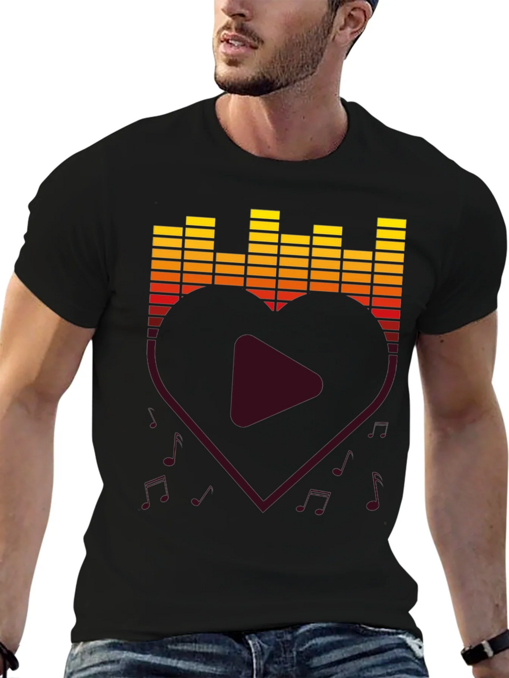Music Lover T-Shirt - Heart Equalizer Design product image 6