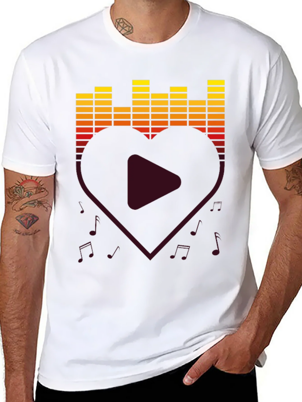 Music Lover T-Shirt - Heart Equalizer Design product image 7