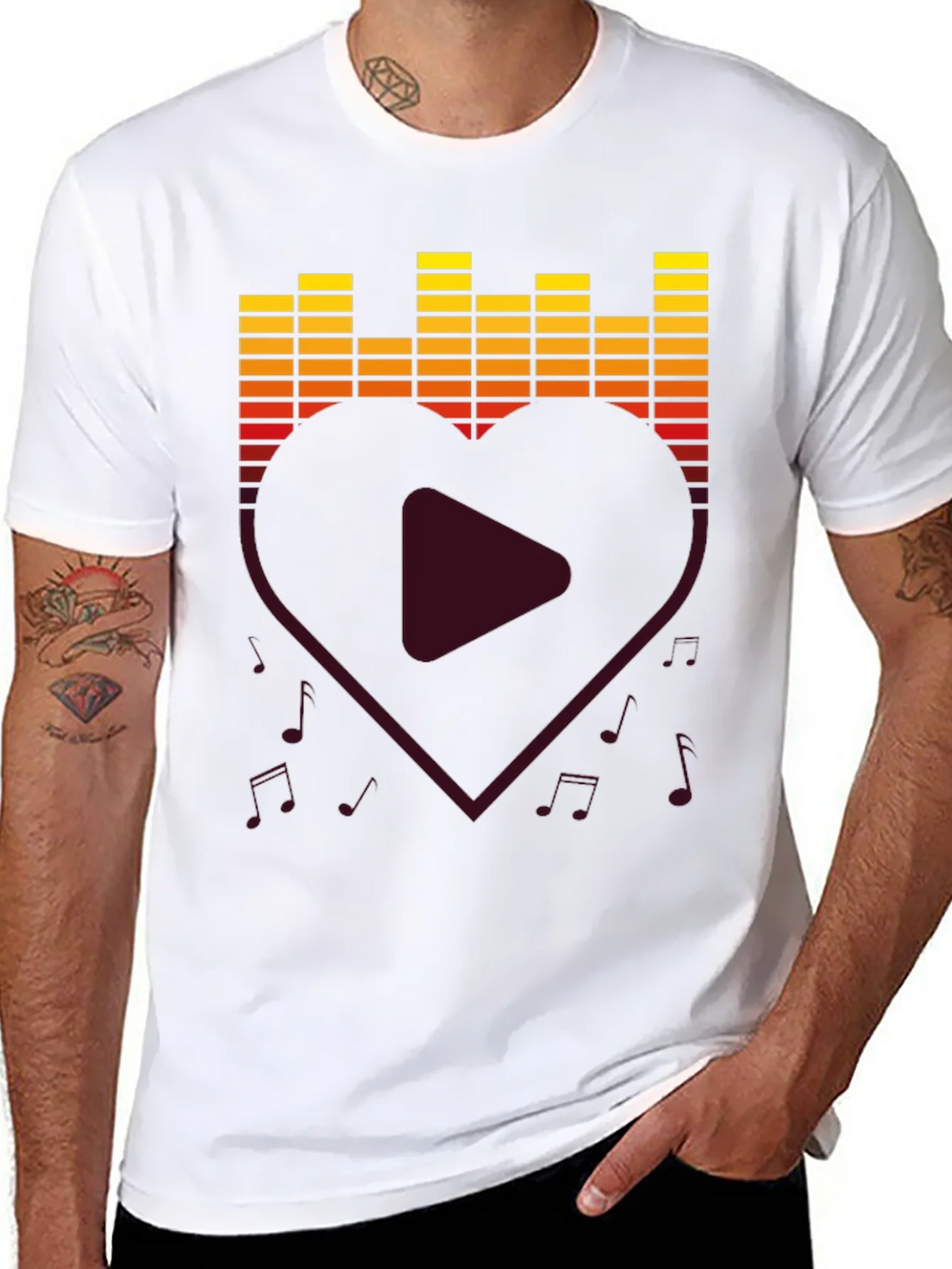 Music Lover T-Shirt - Heart Equalizer Design product image 7