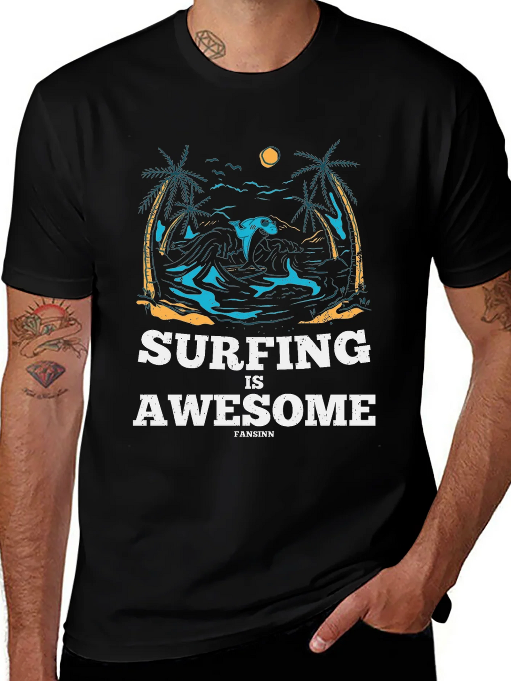 Surfing is Awesome Graphic Tee product image 1