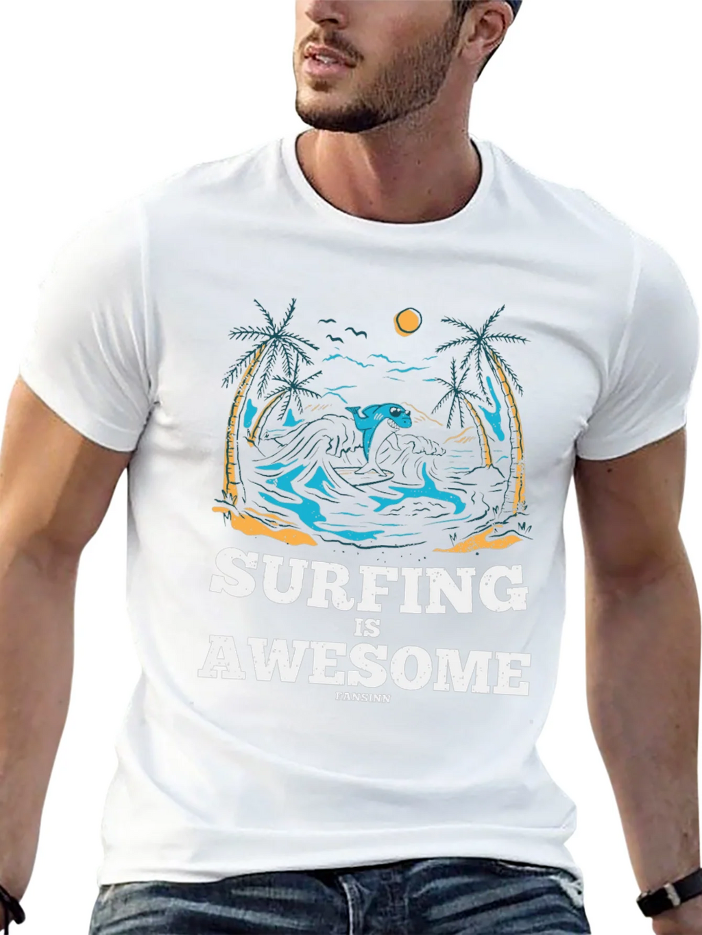 Surfing is Awesome Graphic Tee product image 12