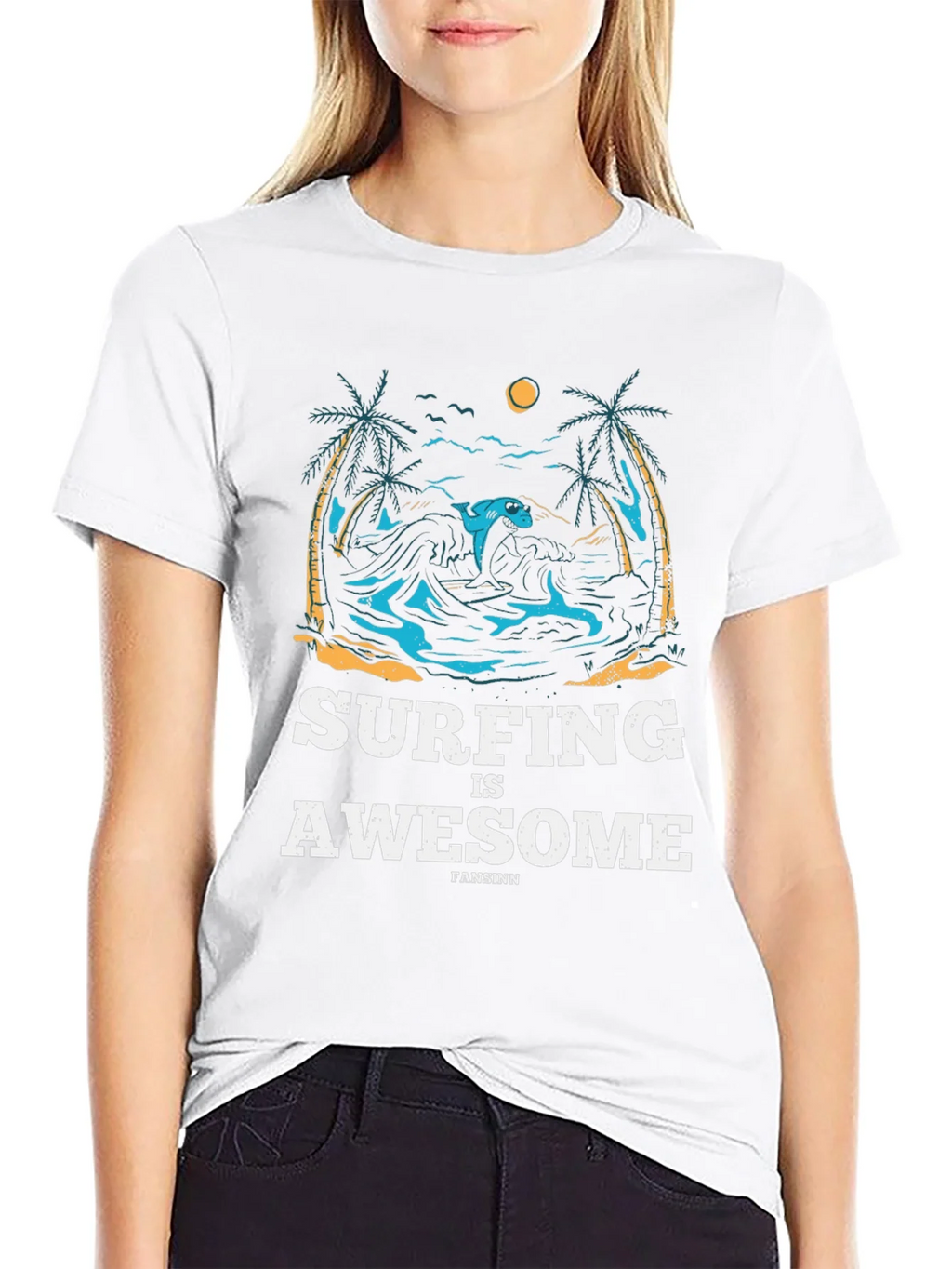Surfing is Awesome Graphic Tee product image 8