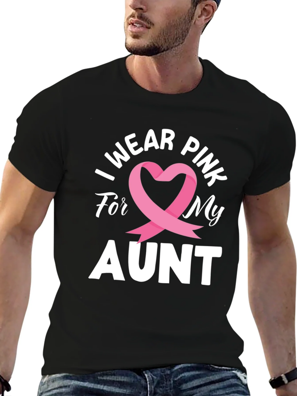 I Wear Pink For My Aunt Breast Cancer Awareness T-Shirt product image 6