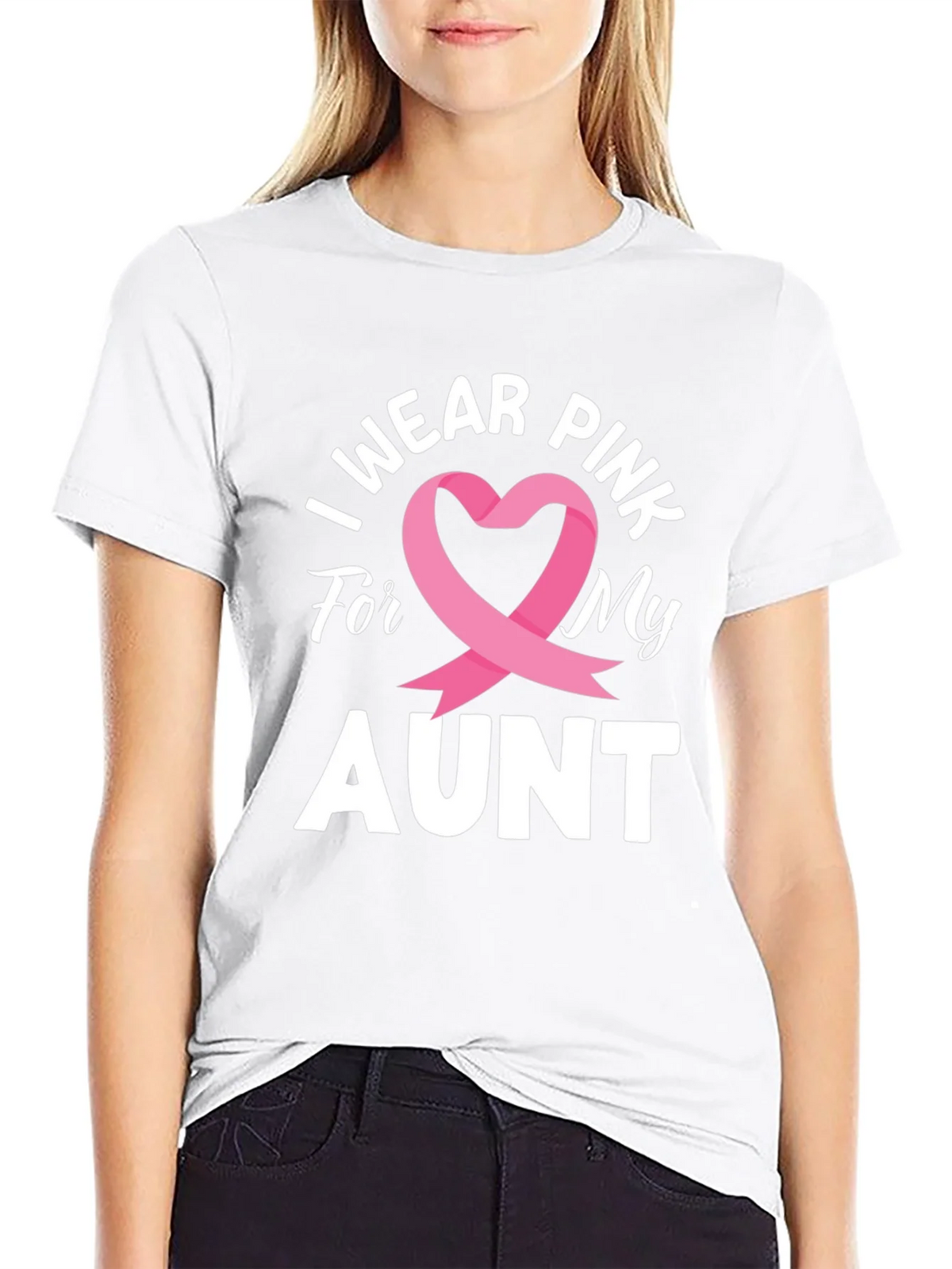 I Wear Pink For My Aunt Breast Cancer Awareness T-Shirt product image 8