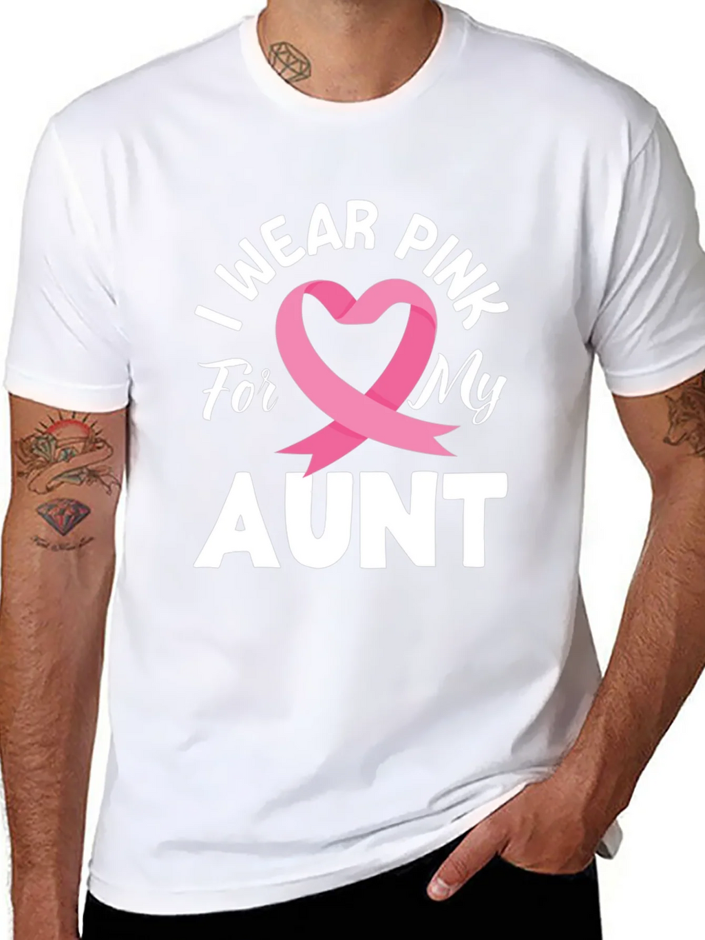 I Wear Pink For My Aunt Breast Cancer Awareness T-Shirt product image 7