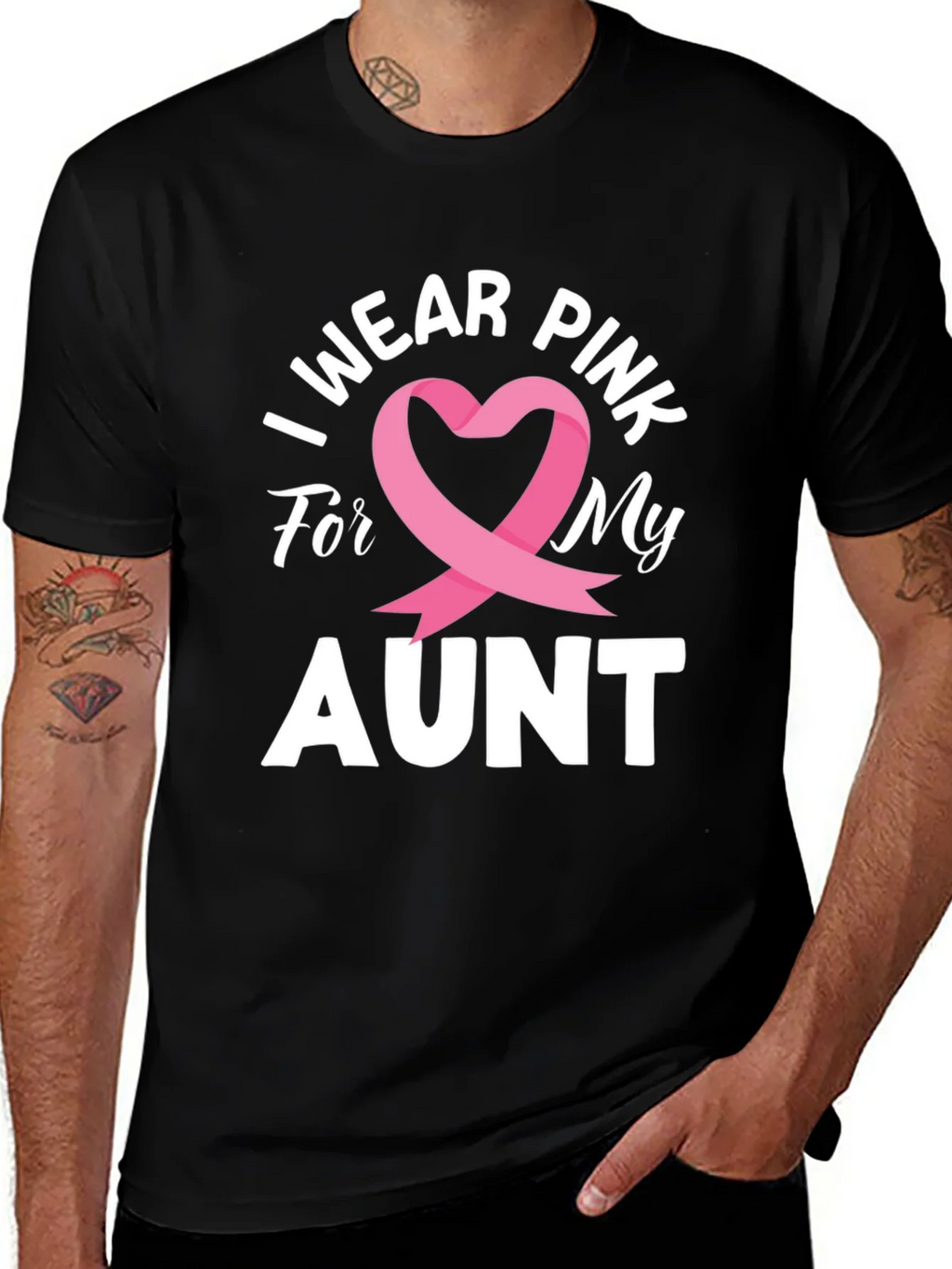 I Wear Pink For My Aunt Breast Cancer Awareness T-Shirt product image 1
