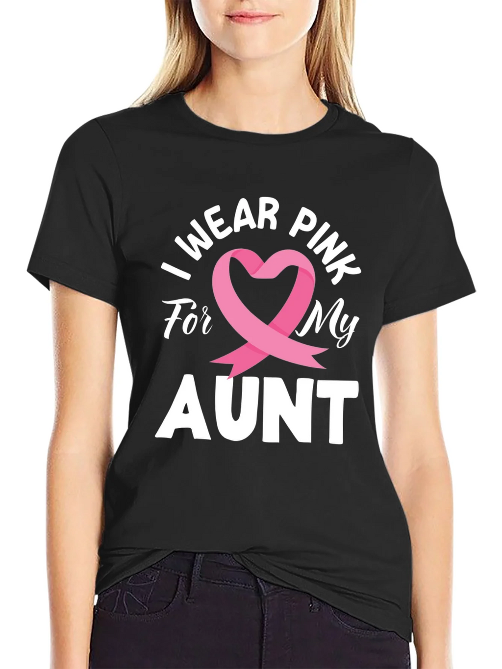 I Wear Pink For My Aunt Breast Cancer Awareness T-Shirt product image 2