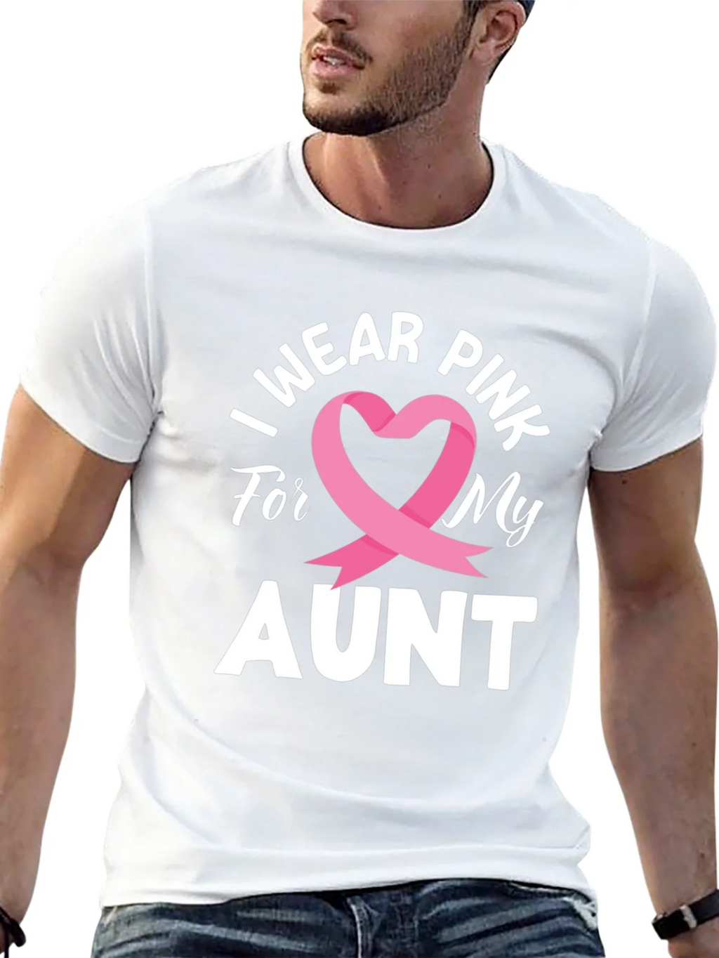 I Wear Pink For My Aunt Breast Cancer Awareness T-Shirt product image 12