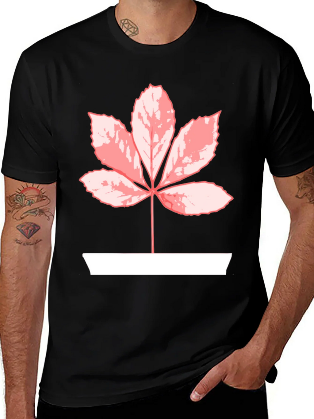Leaf Graphic Tee - Black Casual Shirt product image 1