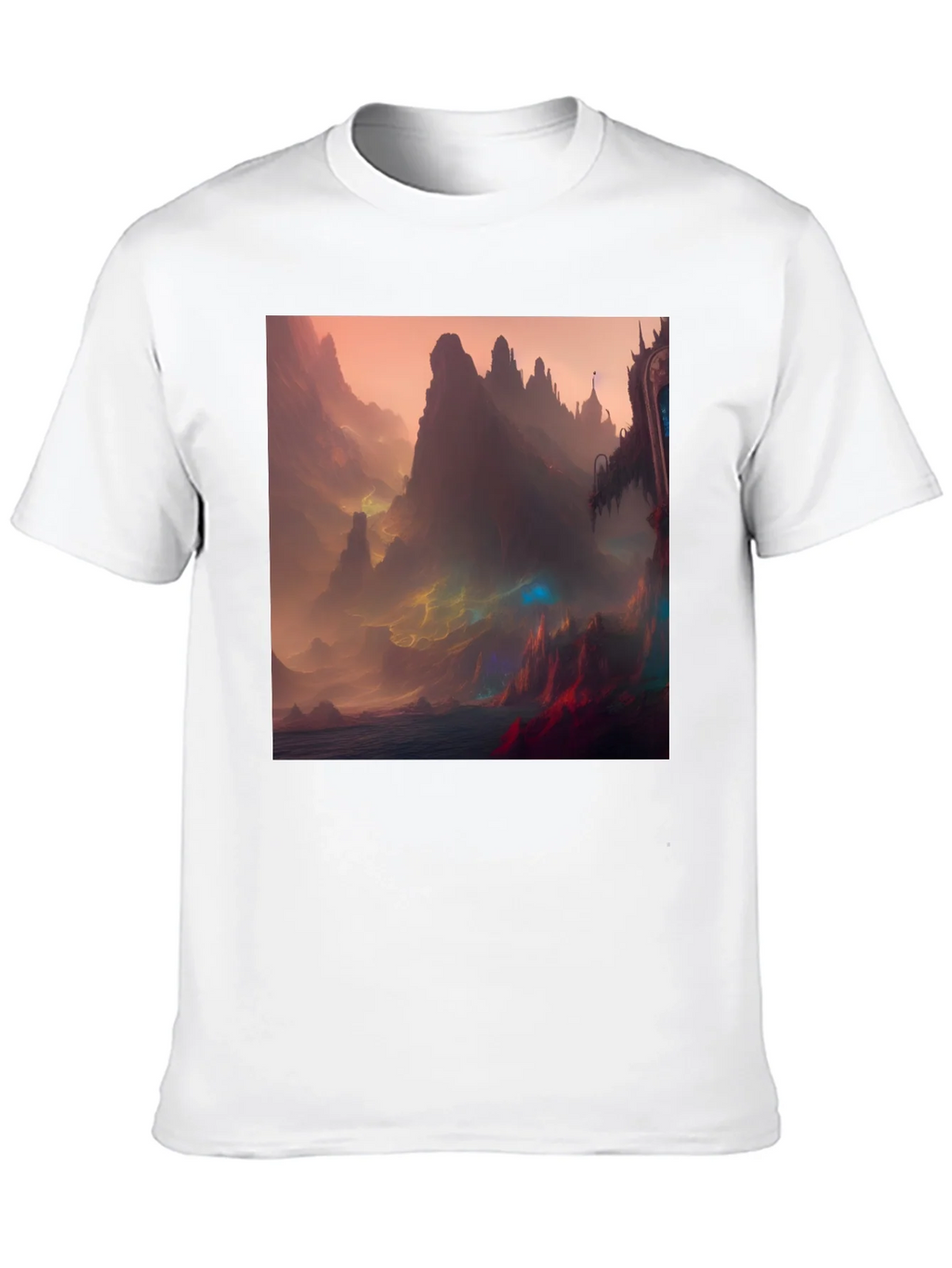 Fantasy Landscape Graphic Tee - Black Crew Neck product image 9