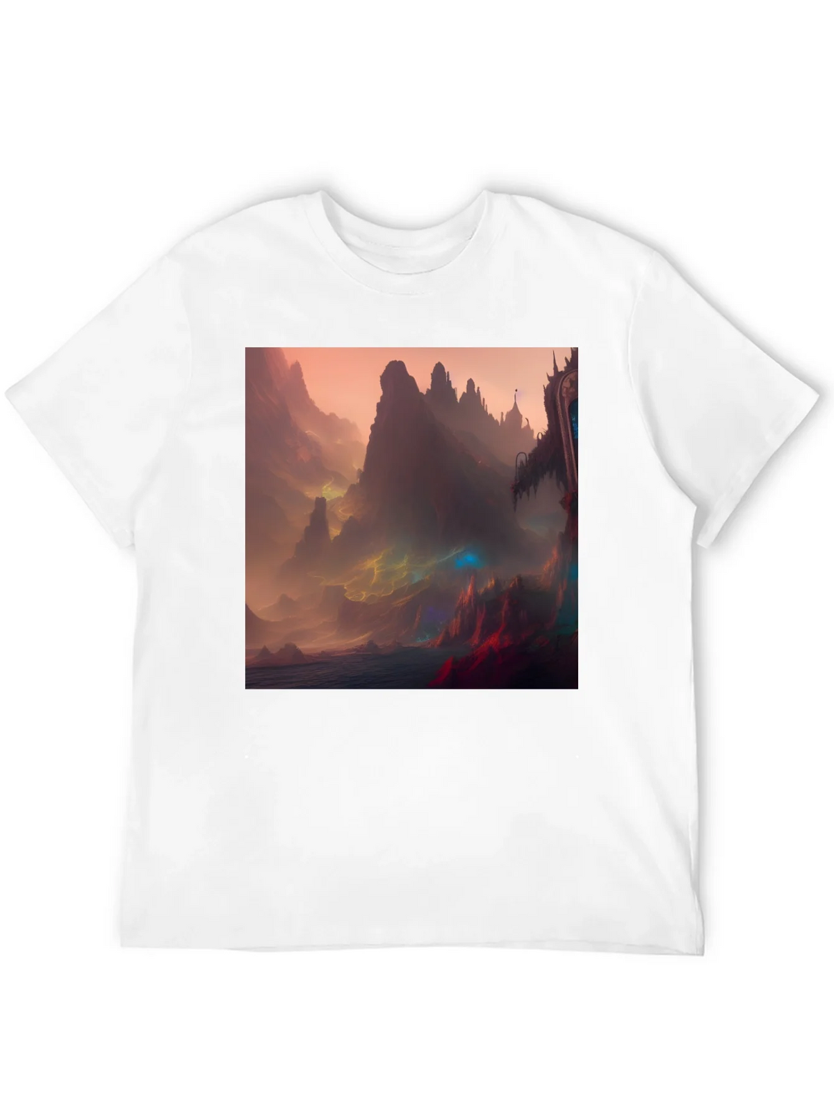Fantasy Landscape Graphic Tee - Black Crew Neck product image 11
