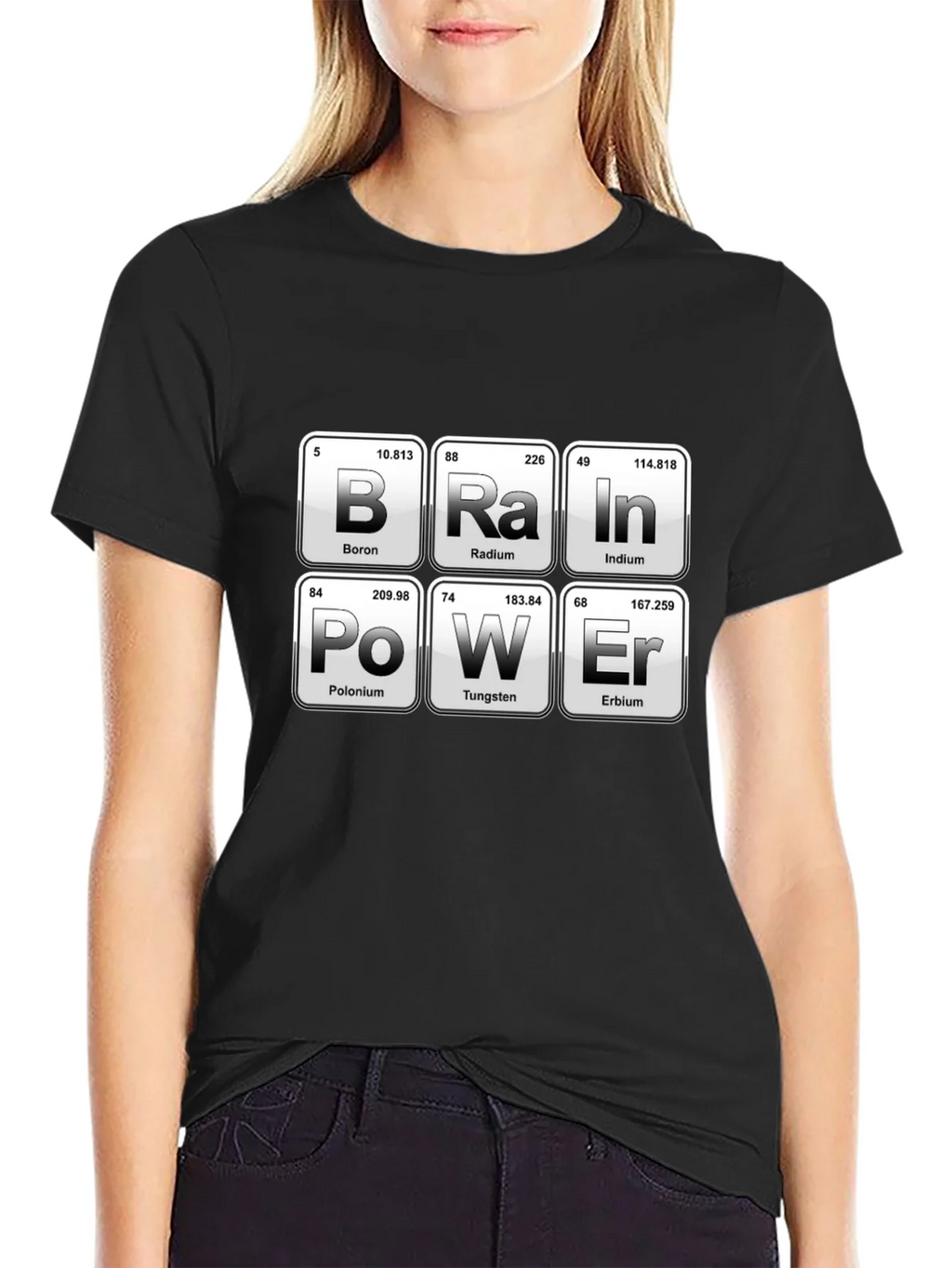 Brain Power Periodic Table Funny Science T-Shirt product image 2