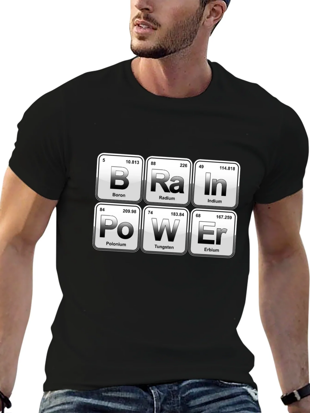 Brain Power Periodic Table Funny Science T-Shirt product image 6