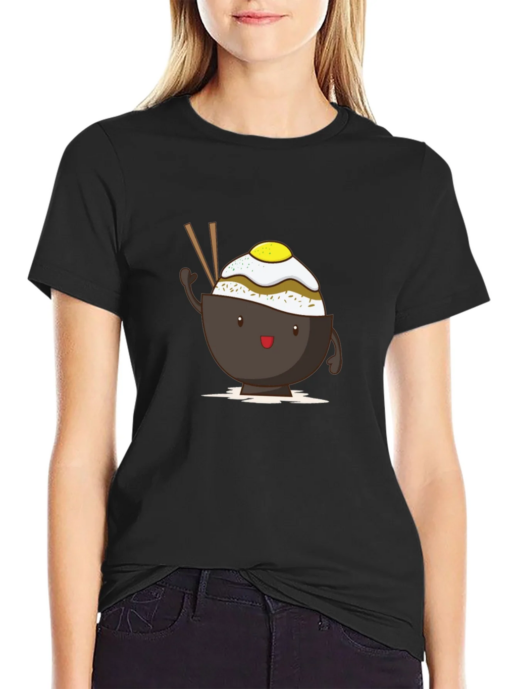 Cute Rice Bowl Cartoon T-Shirt product image 1