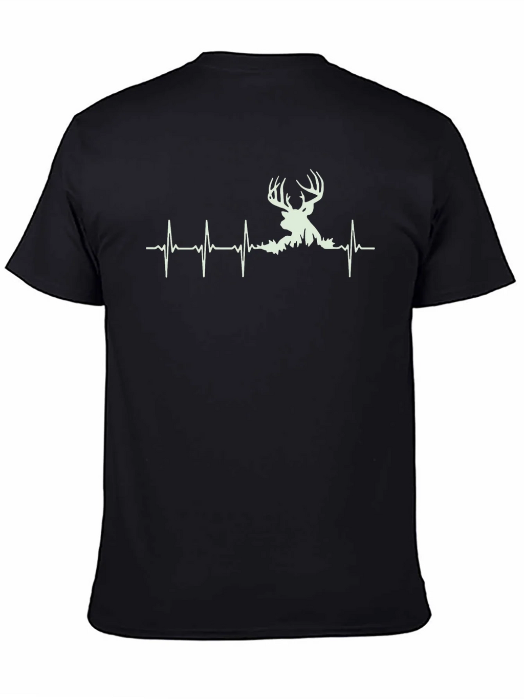 Deer Heartbeat Graphic Tee - Black Cotton Shirt product image 3