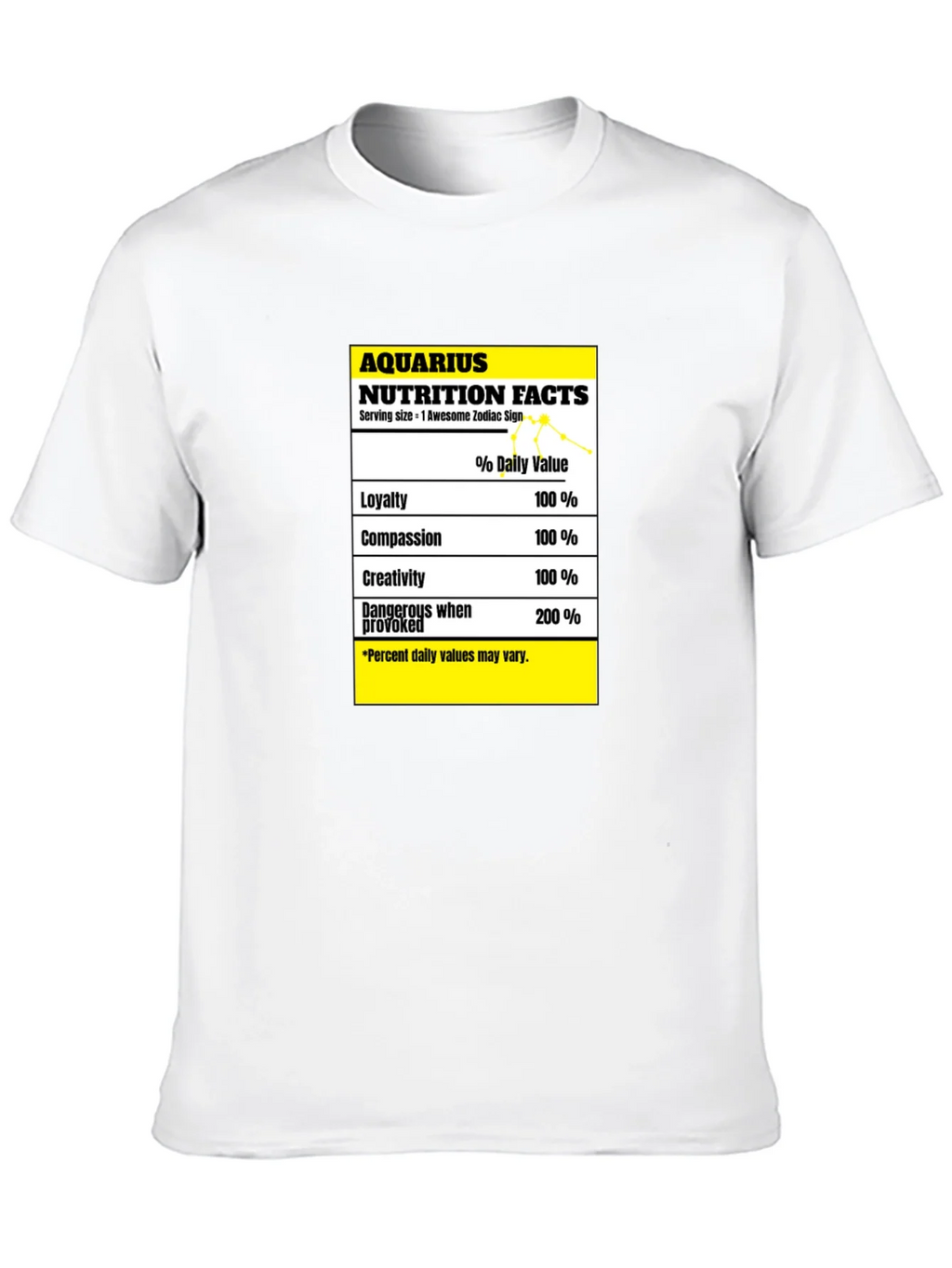 Aquarius Nutrition Facts Zodiac Sign T-Shirt product image 9