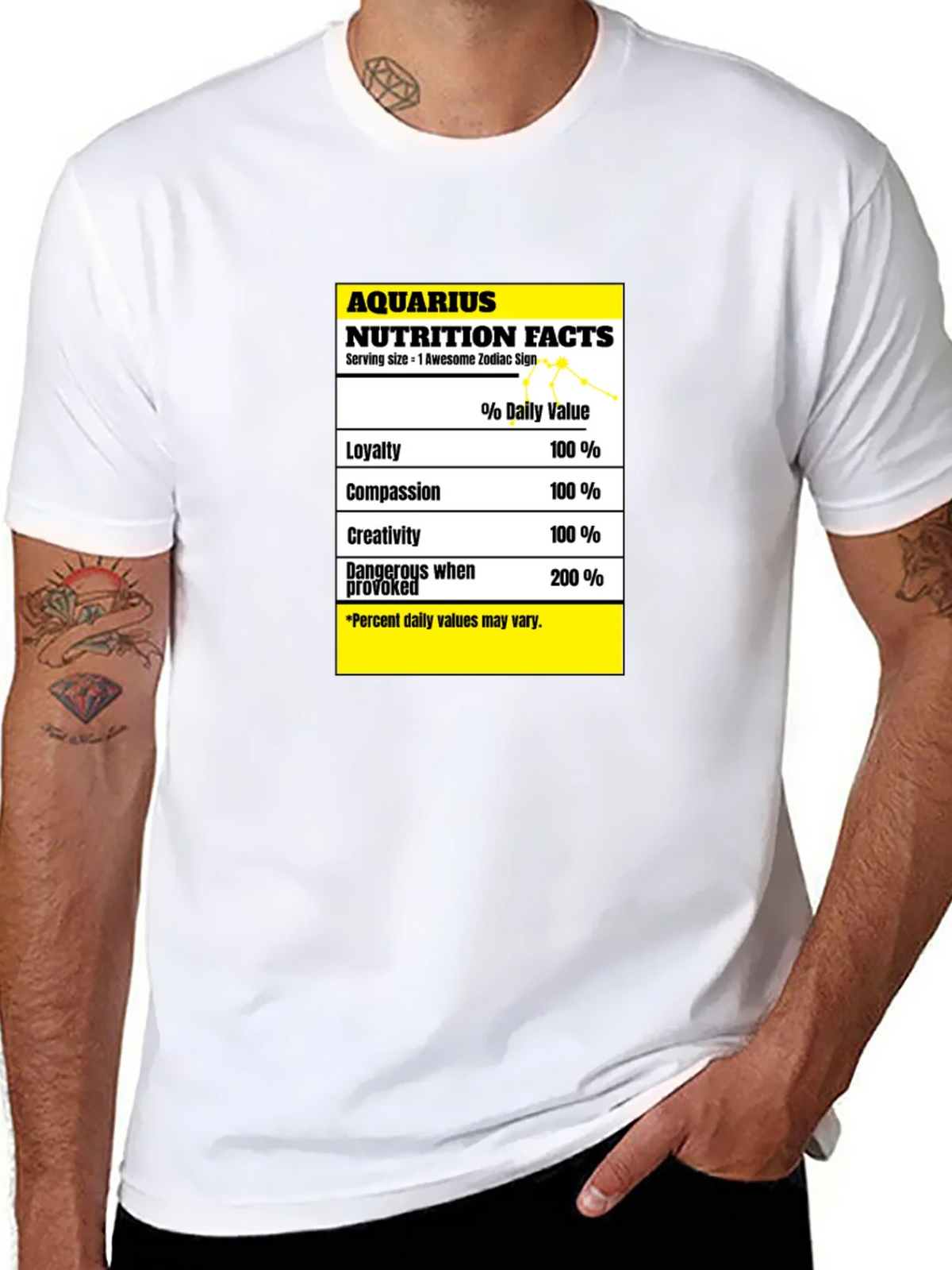 Aquarius Nutrition Facts Zodiac Sign T-Shirt product image 7