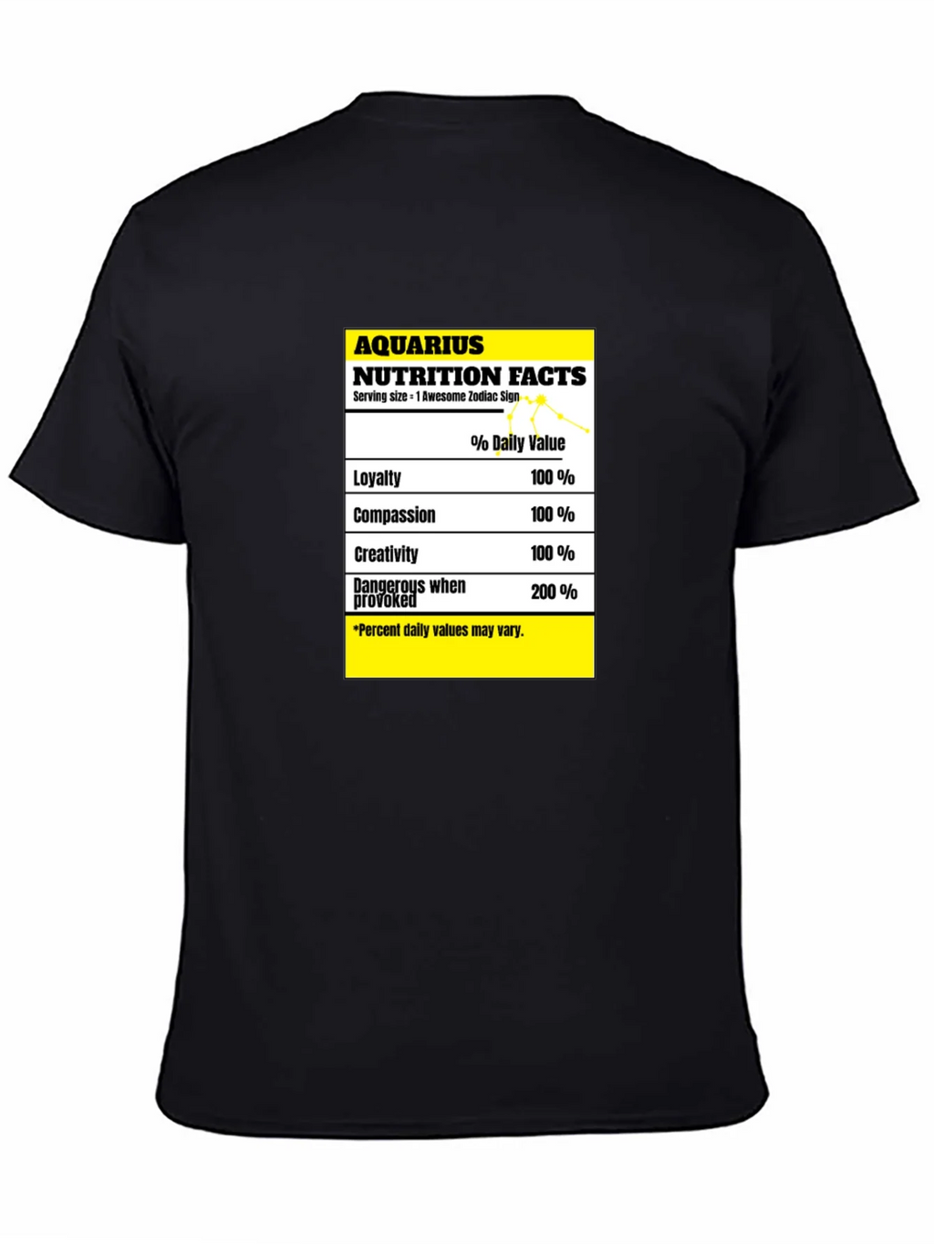 Aquarius Nutrition Facts Zodiac Sign T-Shirt product image 4