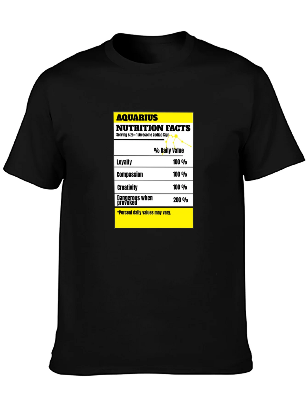 Aquarius Nutrition Facts Zodiac Sign T-Shirt product image 3