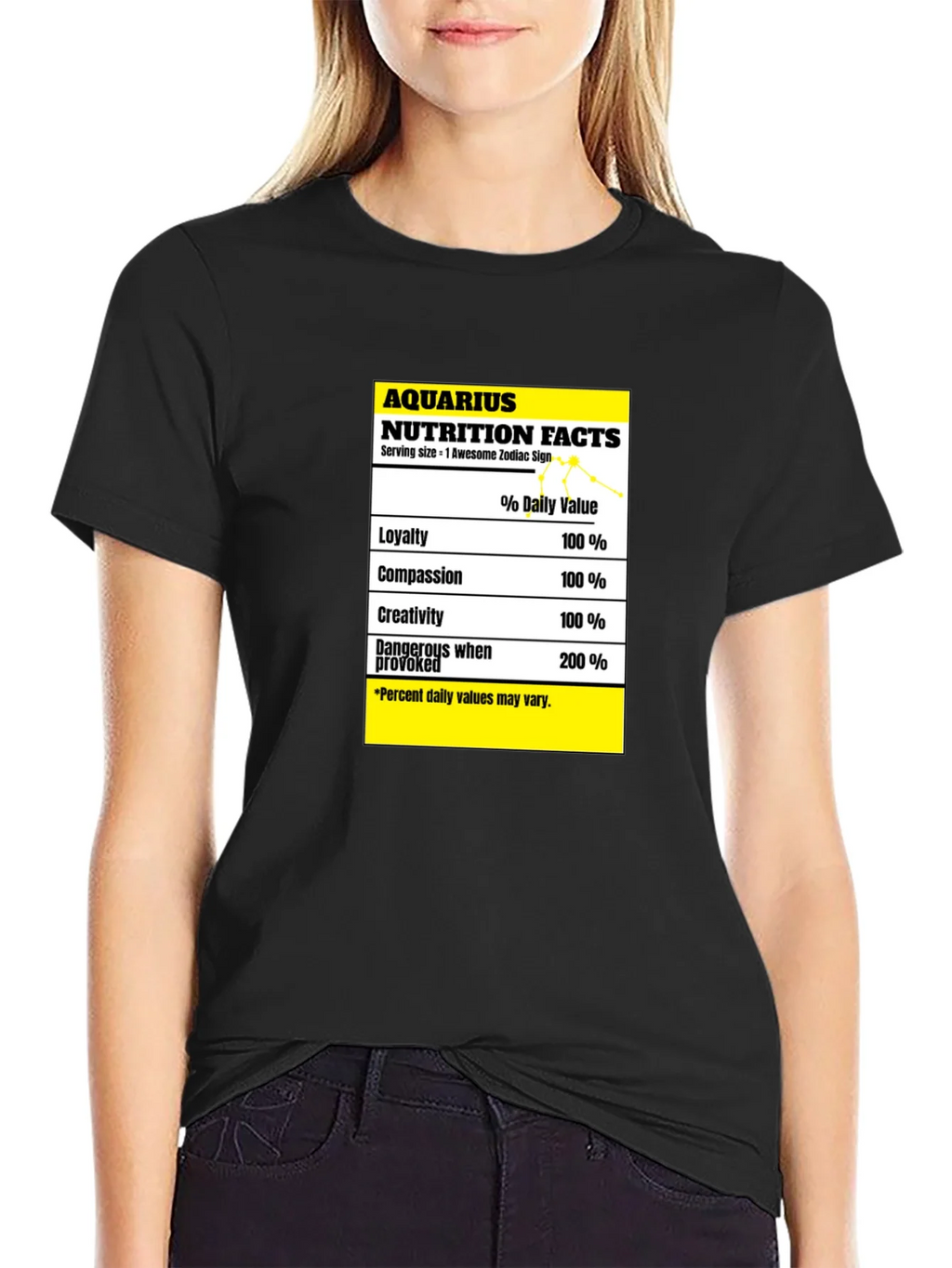 Aquarius Nutrition Facts Zodiac Sign T-Shirt product image 2