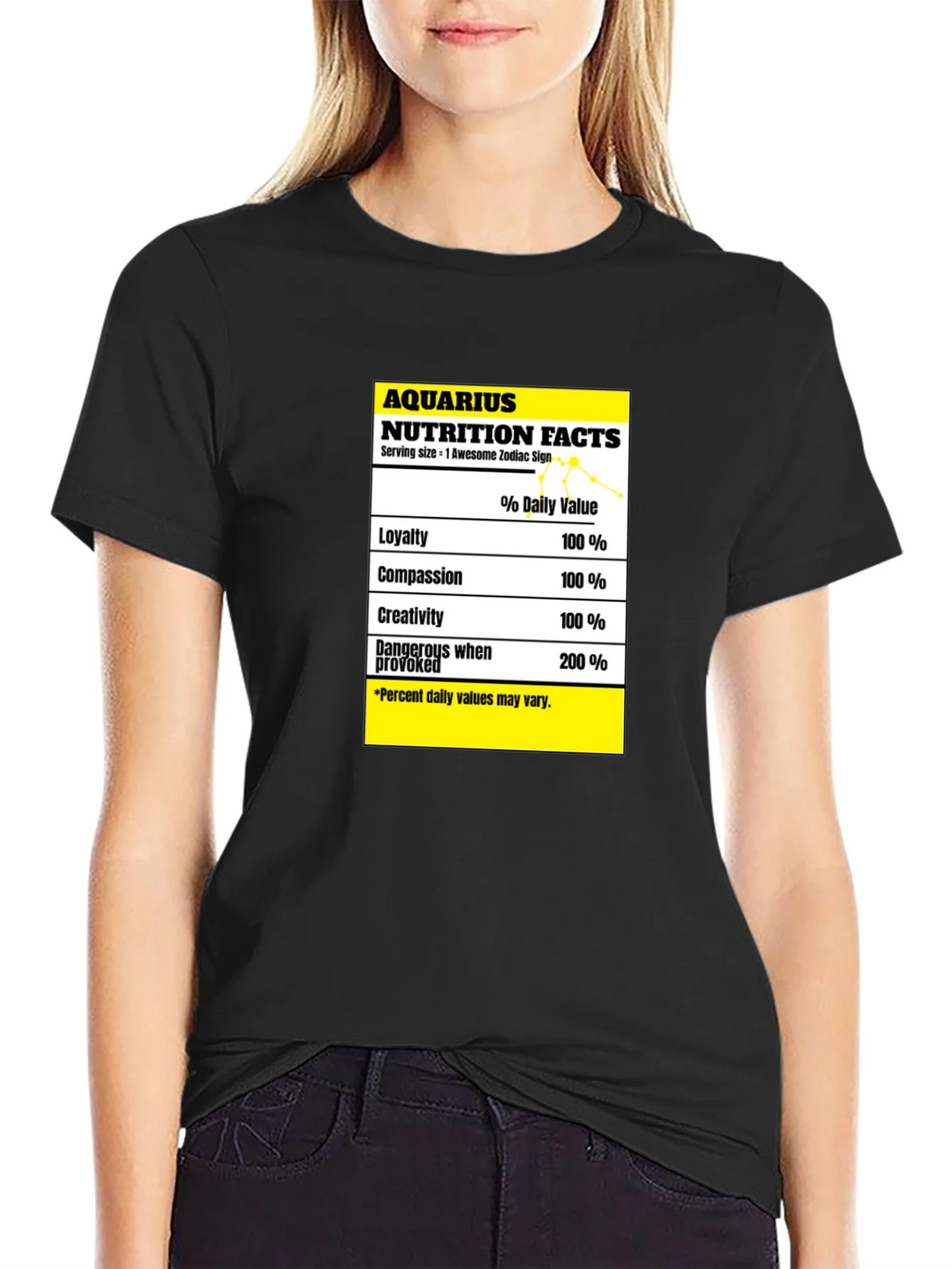 Aquarius Nutrition Facts Zodiac Sign T-Shirt product image 2