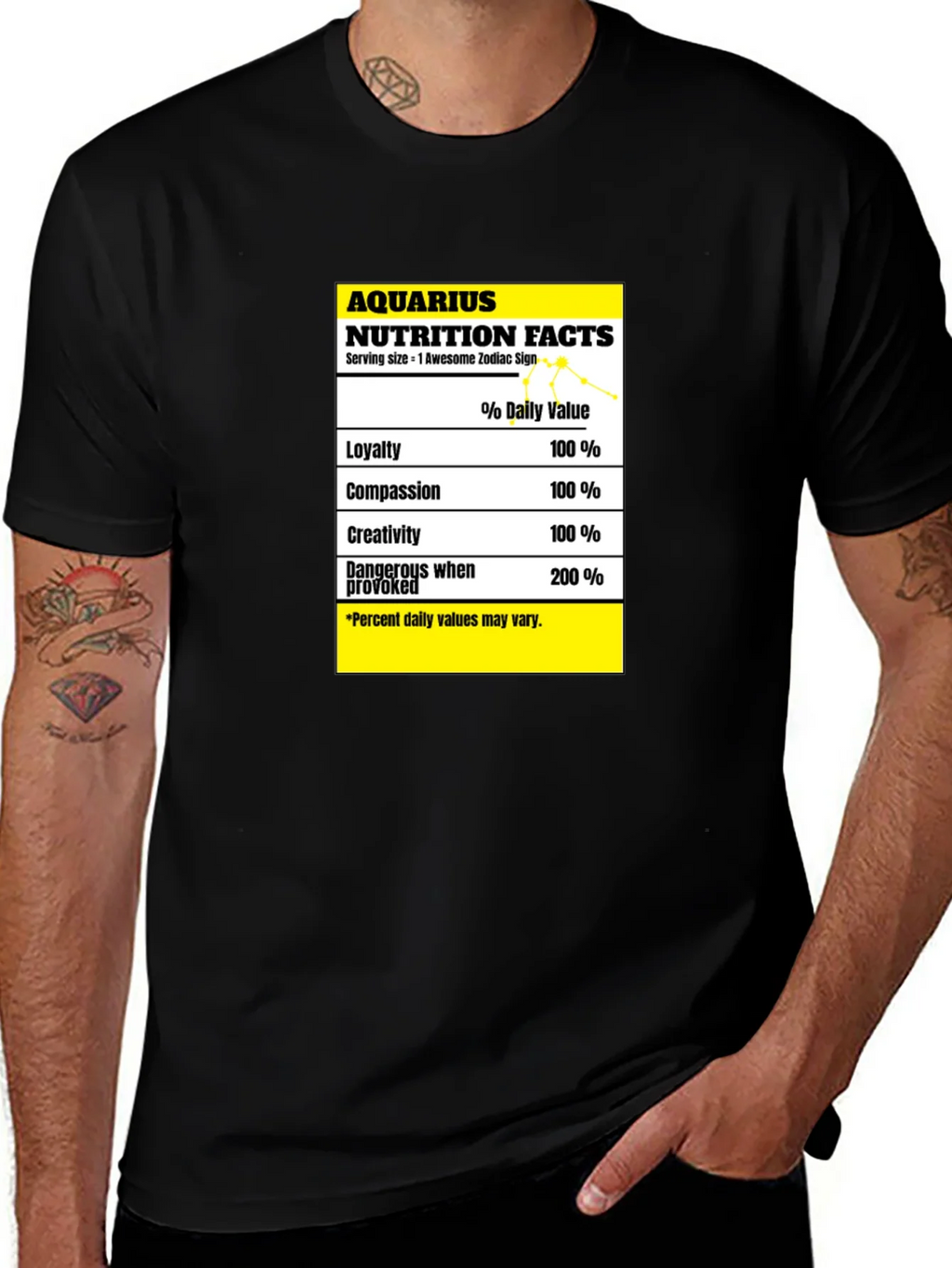 Aquarius Nutrition Facts Zodiac Sign T-Shirt product image 1