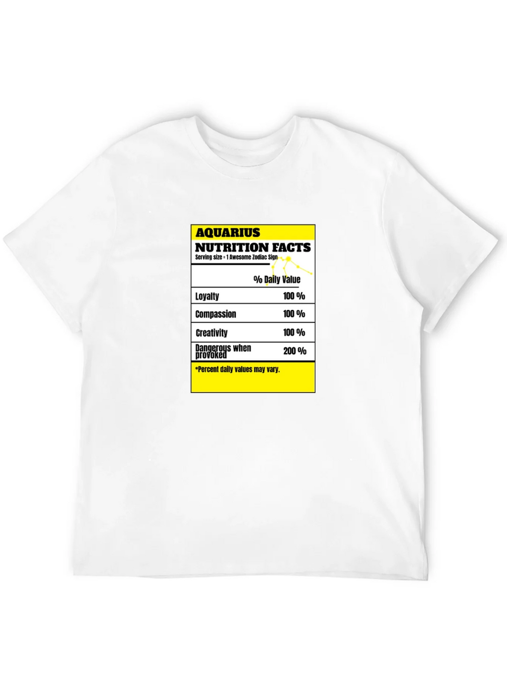 Aquarius Nutrition Facts Zodiac Sign T-Shirt product image 11